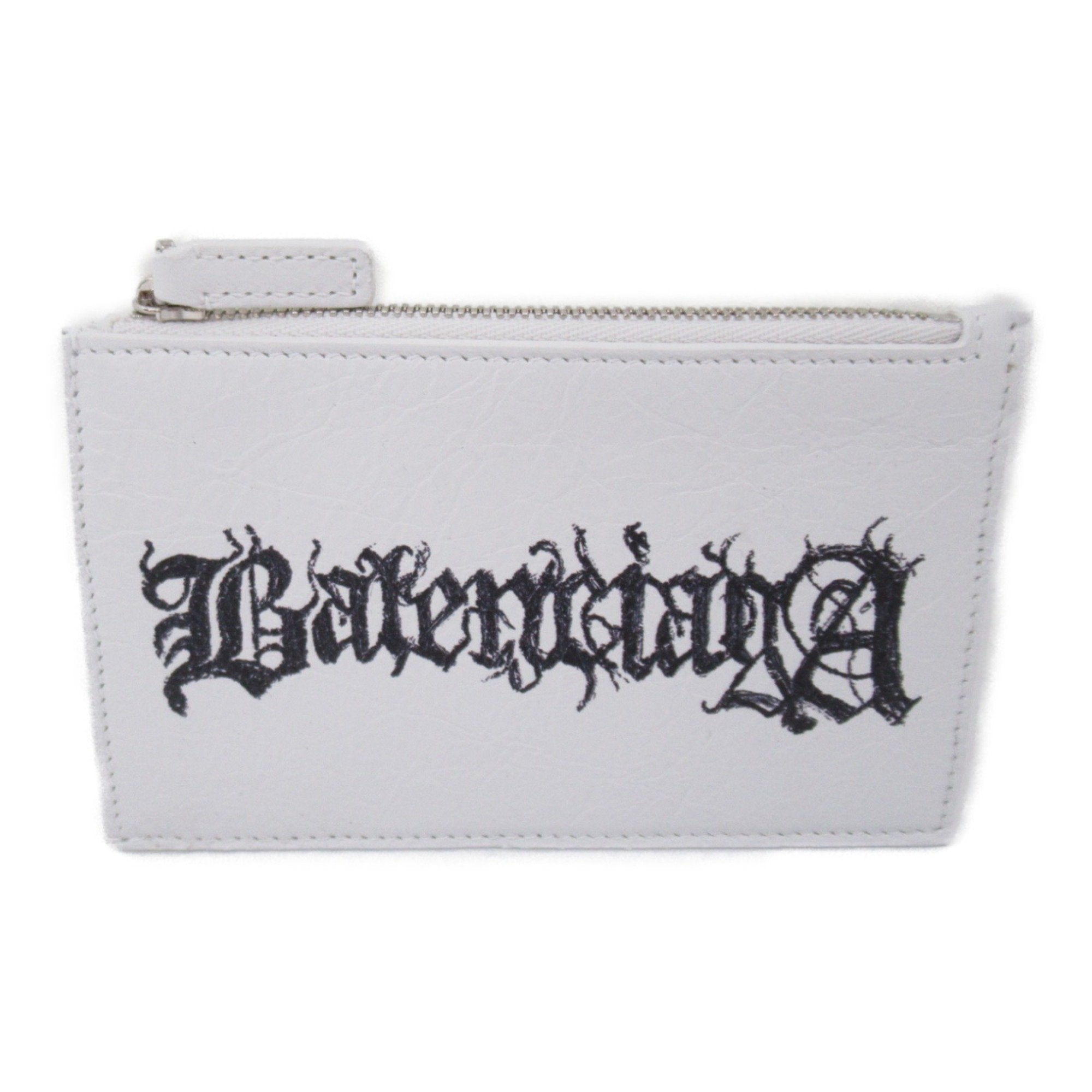 Balenciaga White Leather Card Wallet