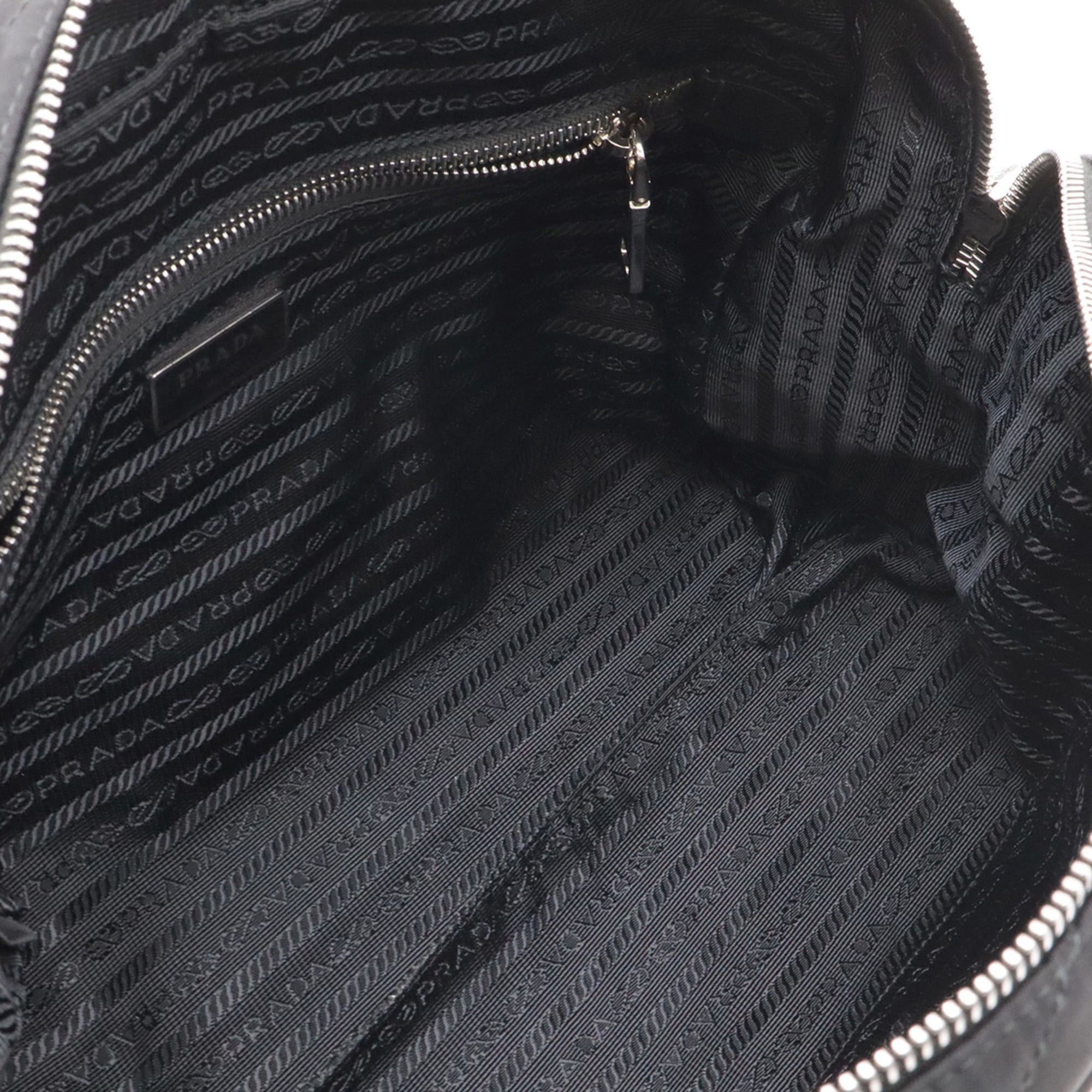 Prada Black Nero Nylon Leather Shoulder Bag (Pre-Owned)