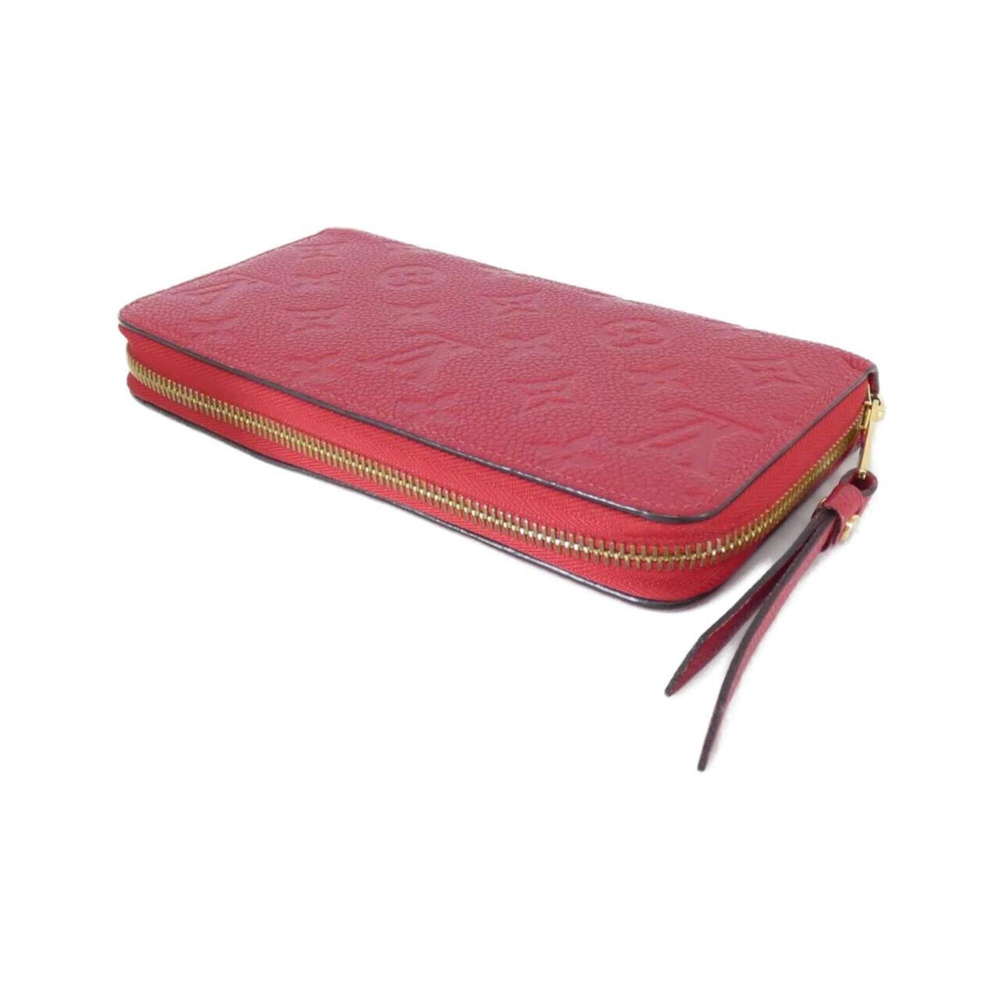 Louis Vuitton Red Color Leather Long Wallet (Bi-Fold) (Pre-Owned)