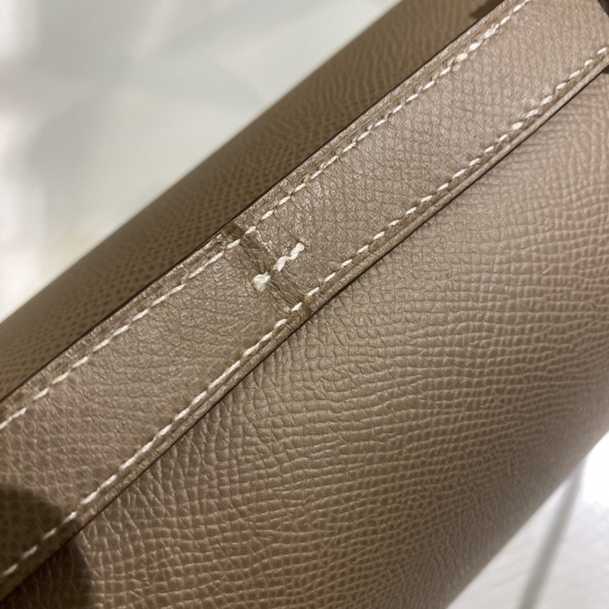 Hermes Etoupe Gray Epsom Leather Pochette Shoulder Bag (Pre-Owned)