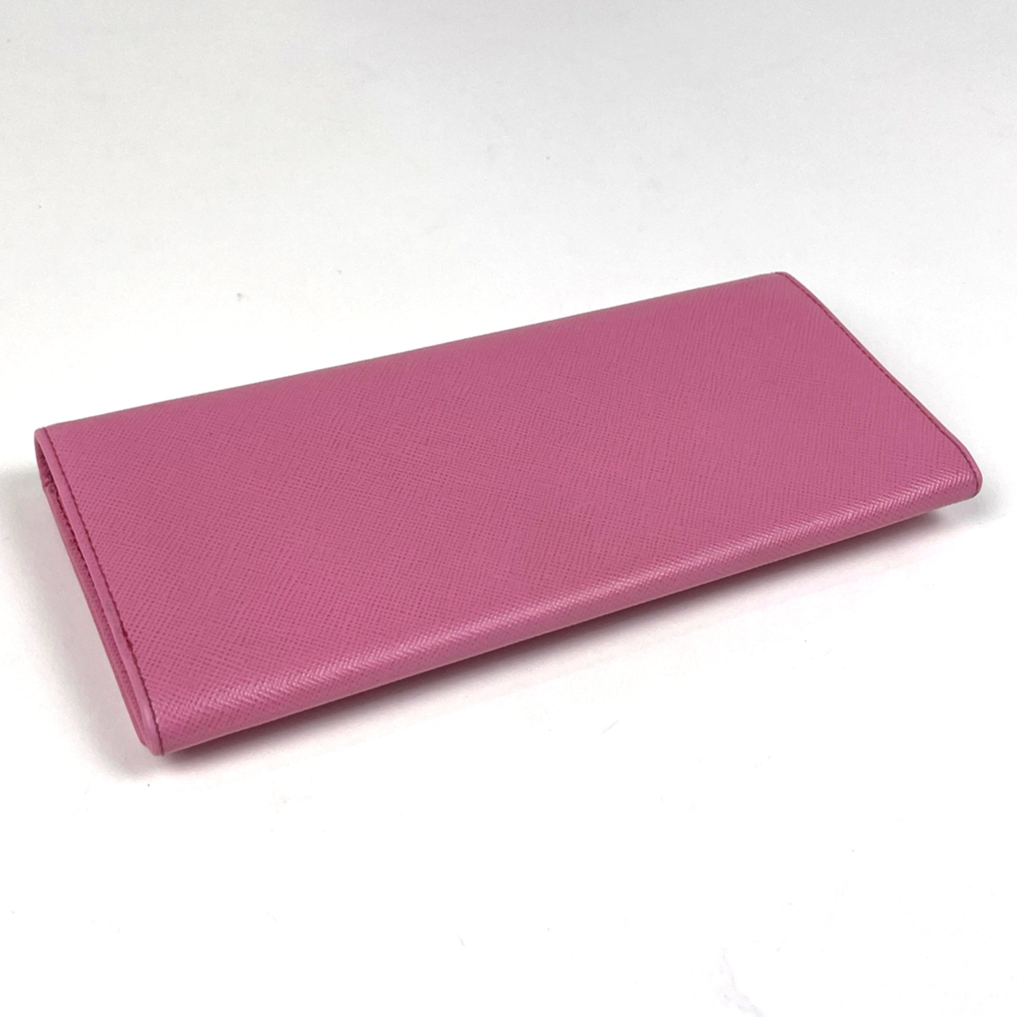 Prada Pink Leather Long Wallet (Bi-Fold) (Pre-Owned)
