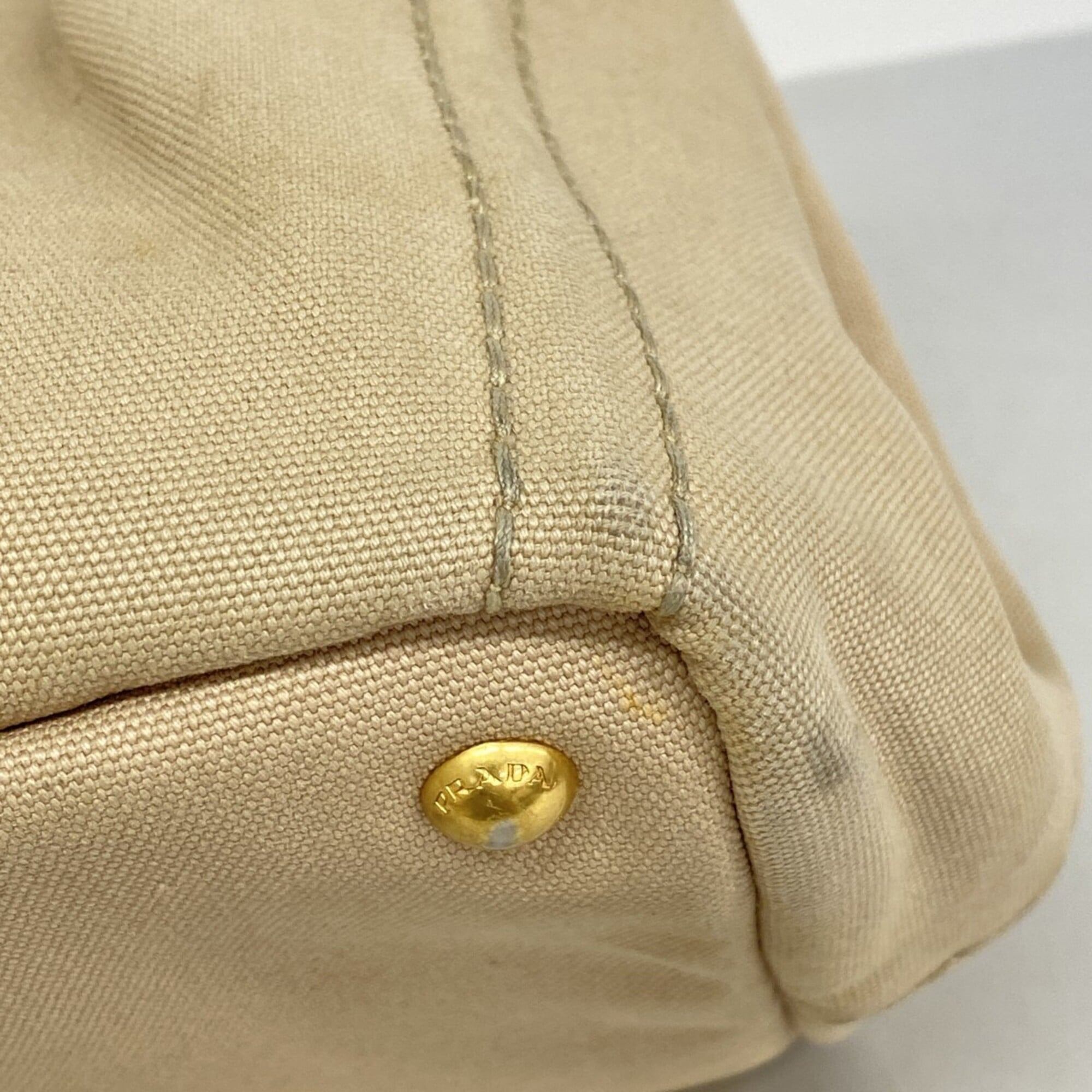 Prada Beige Canvas Tote Bag (Pre-Owned)