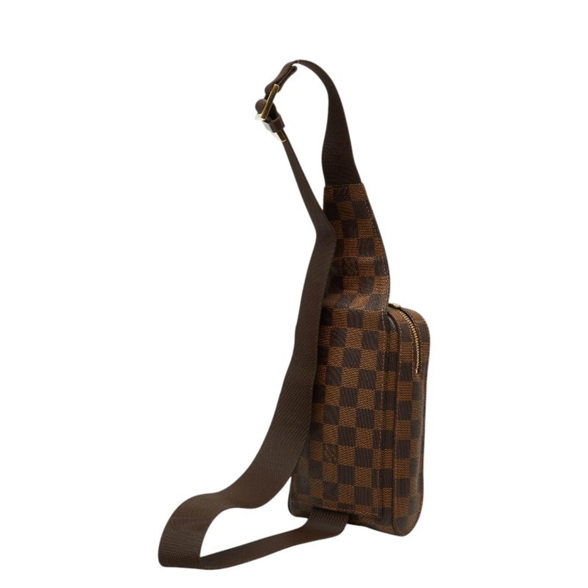 Louis Vuitton Brown Leather Pvc Shoulder Bag Sling Bag (Pre-Owned)