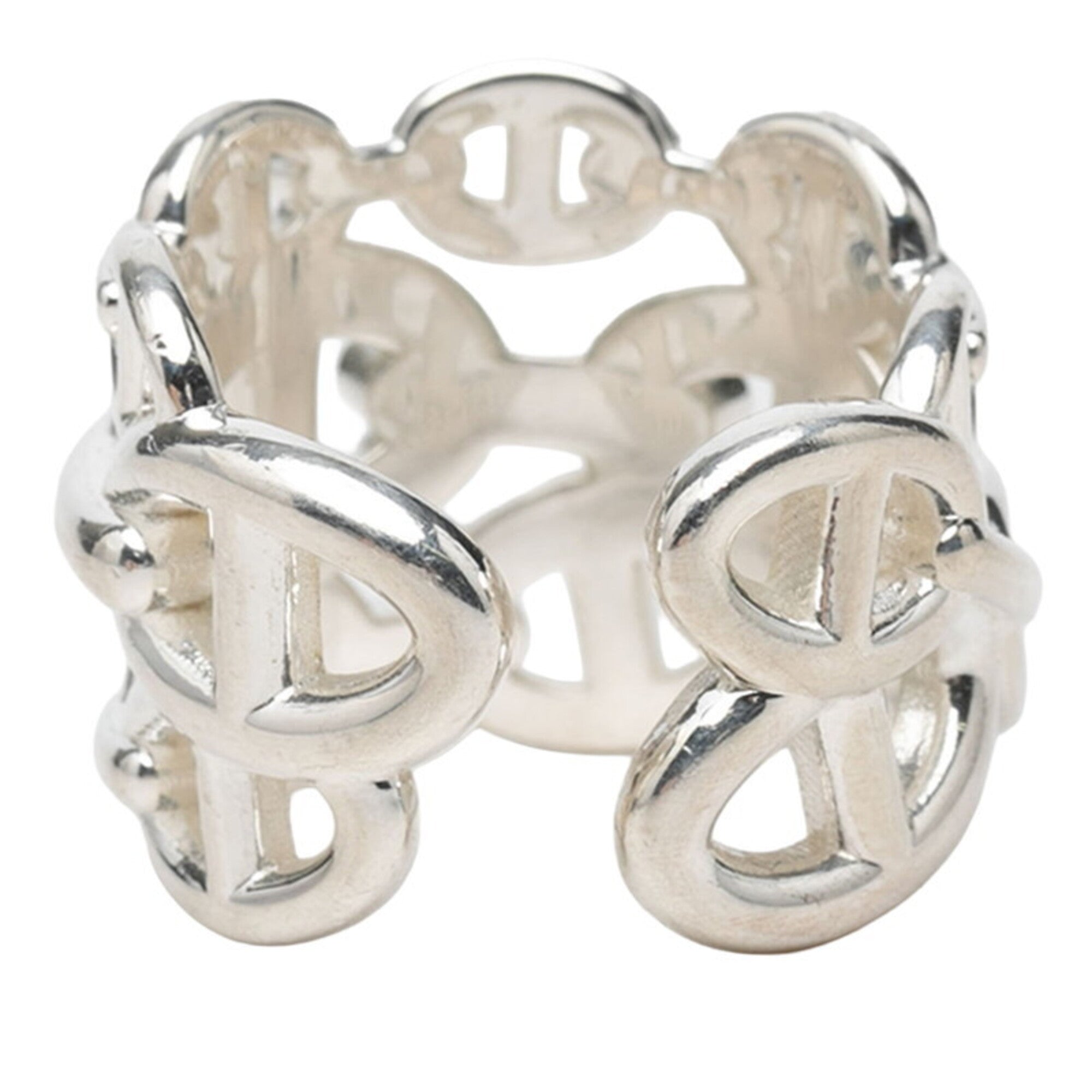 Hermes Silver 925 Band Ring (Pre-Owned)