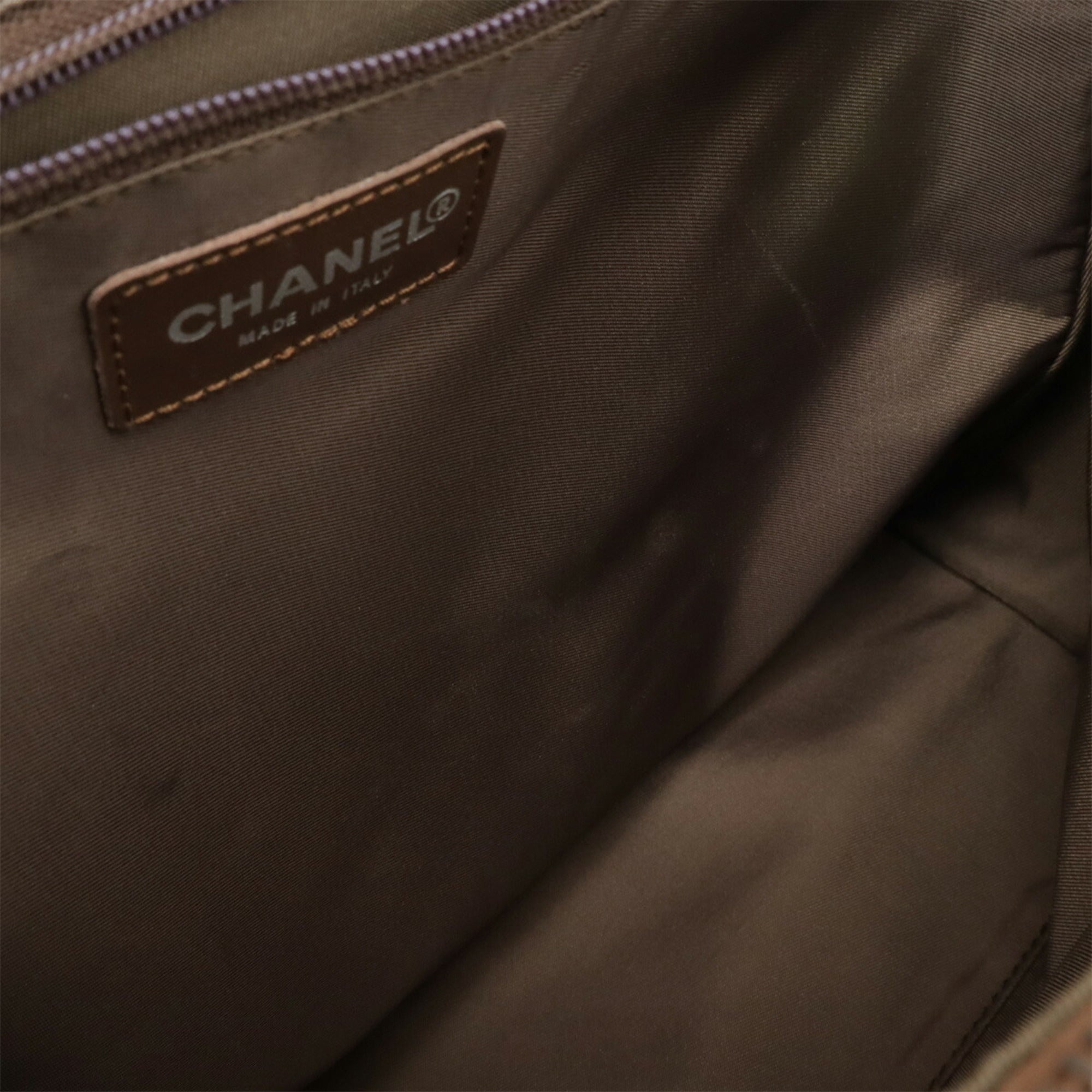 Chanel Khaki New Travel Line Leather Backpack Shoulder Bag (Pre-Owned)