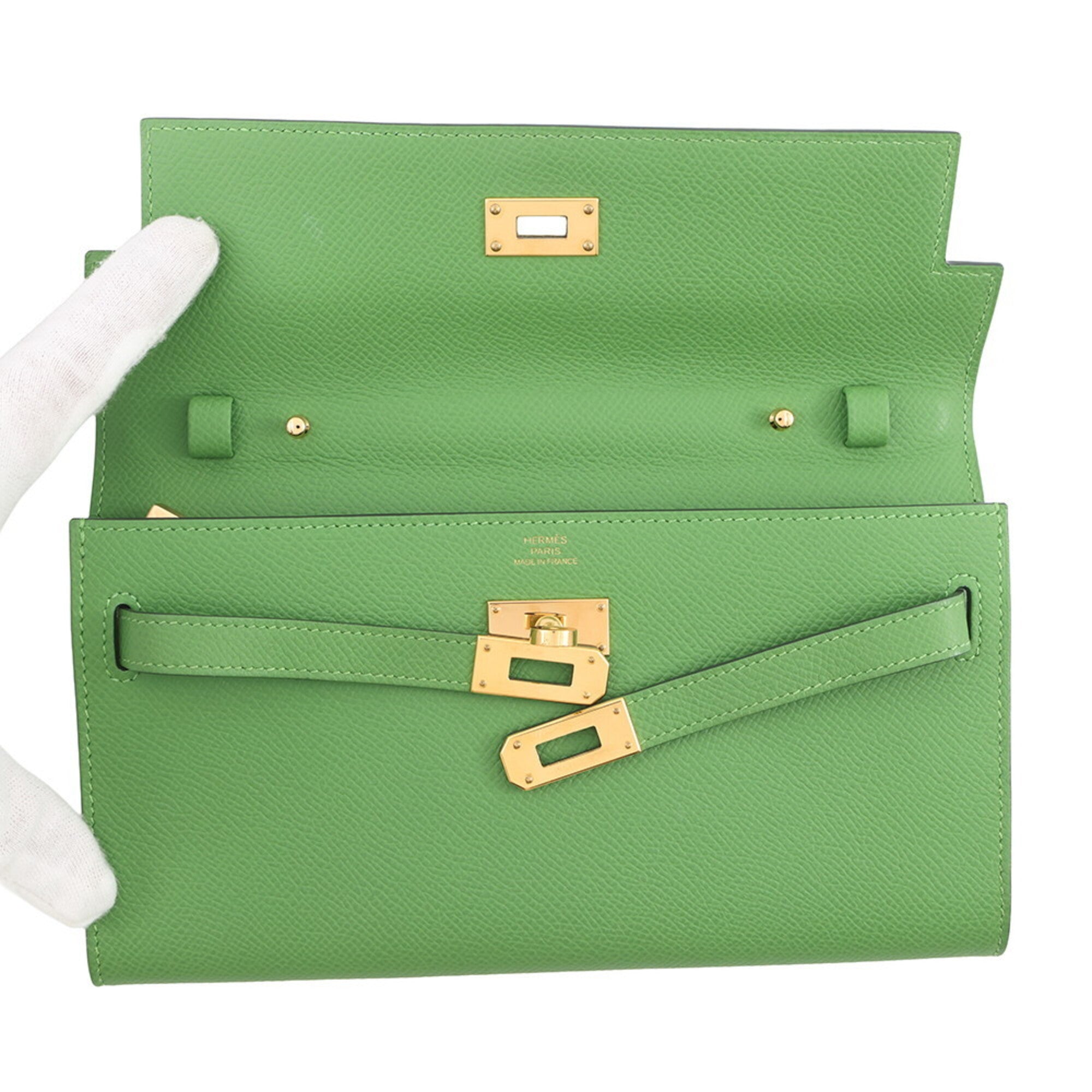 Hermes Kelly Epsom Leather Chain/Shoulder Wallet (Pre-Owned)