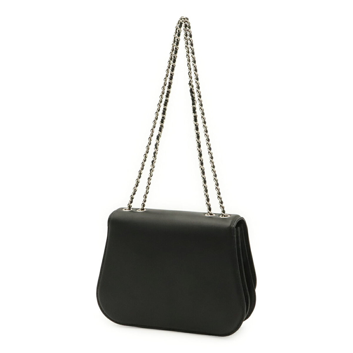 Chanel Black Leather Pochette Shoulder Bag (Pre-Owned)