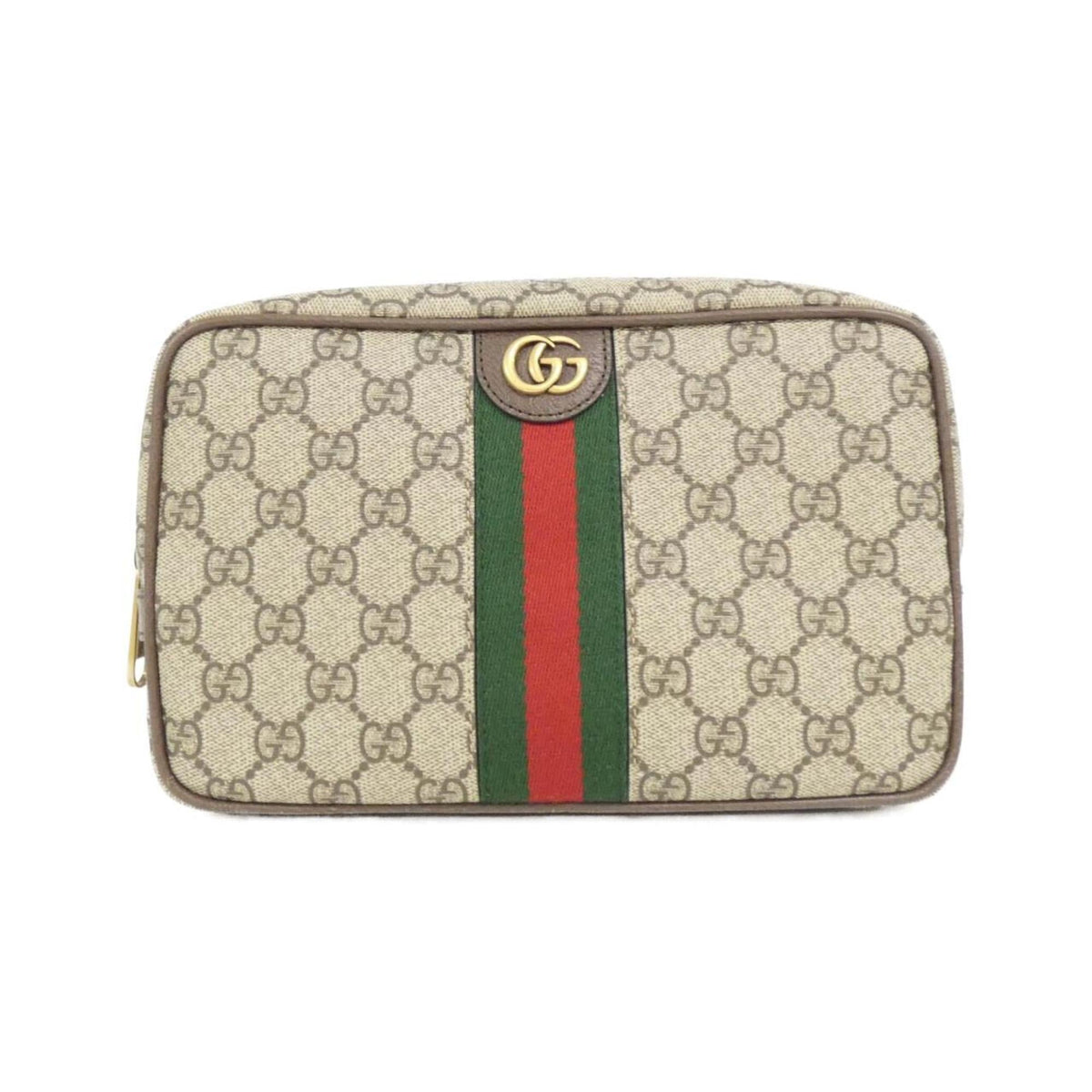 Gucci Beige Brown Gg Supreme Canvas Handbag Pouch (Pre-Owned)