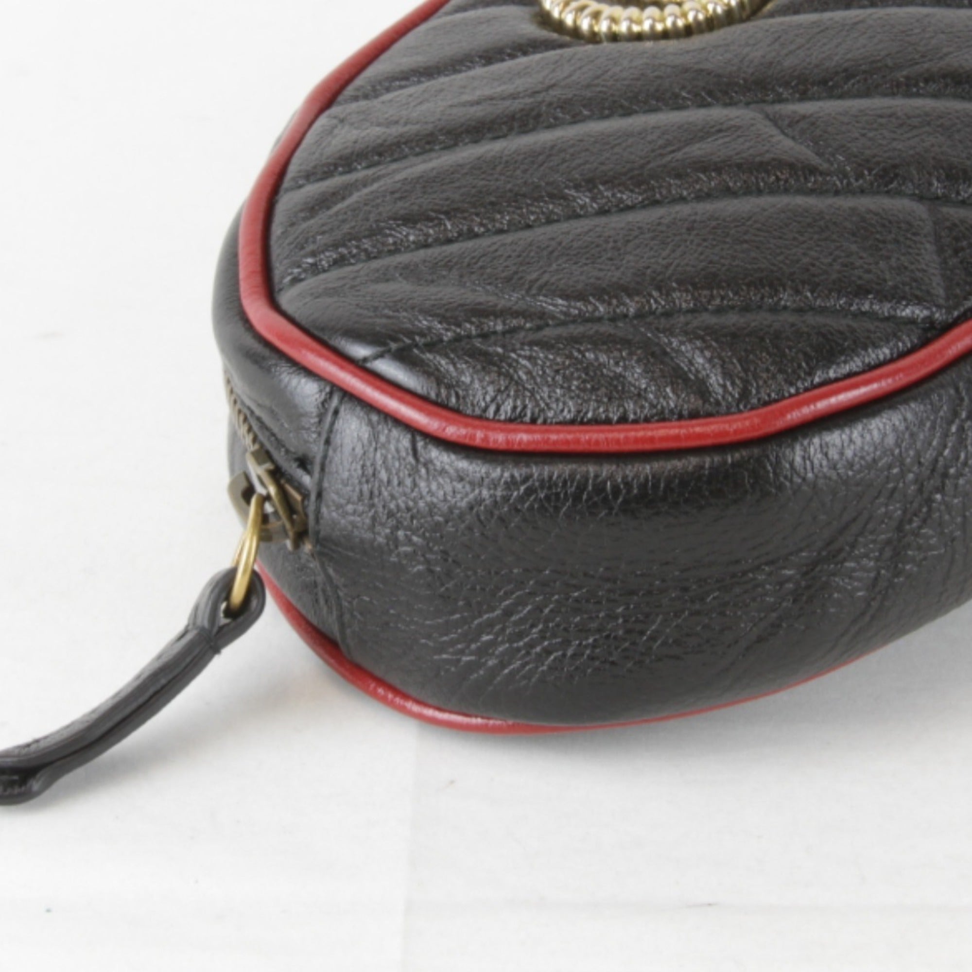 Gucci Gg Marmont Black Leather Fanny Pack (Pre-Owned)