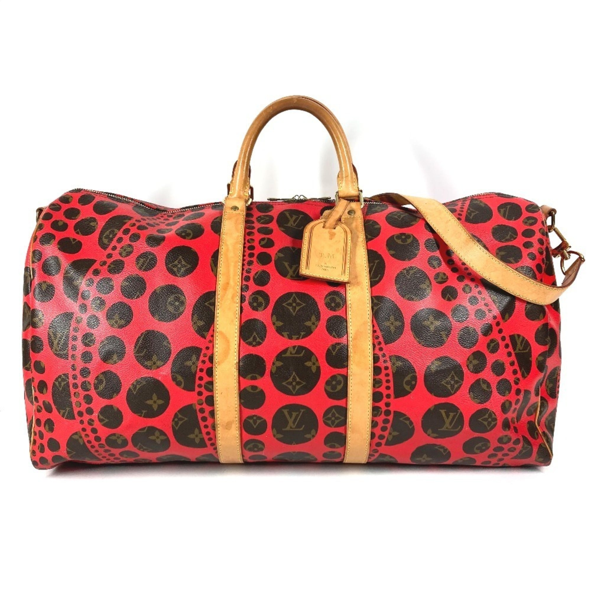 Louis Vuitton Red Color Monogram Canvas Boston Bag Shoulder Bag (Pre-Owned)