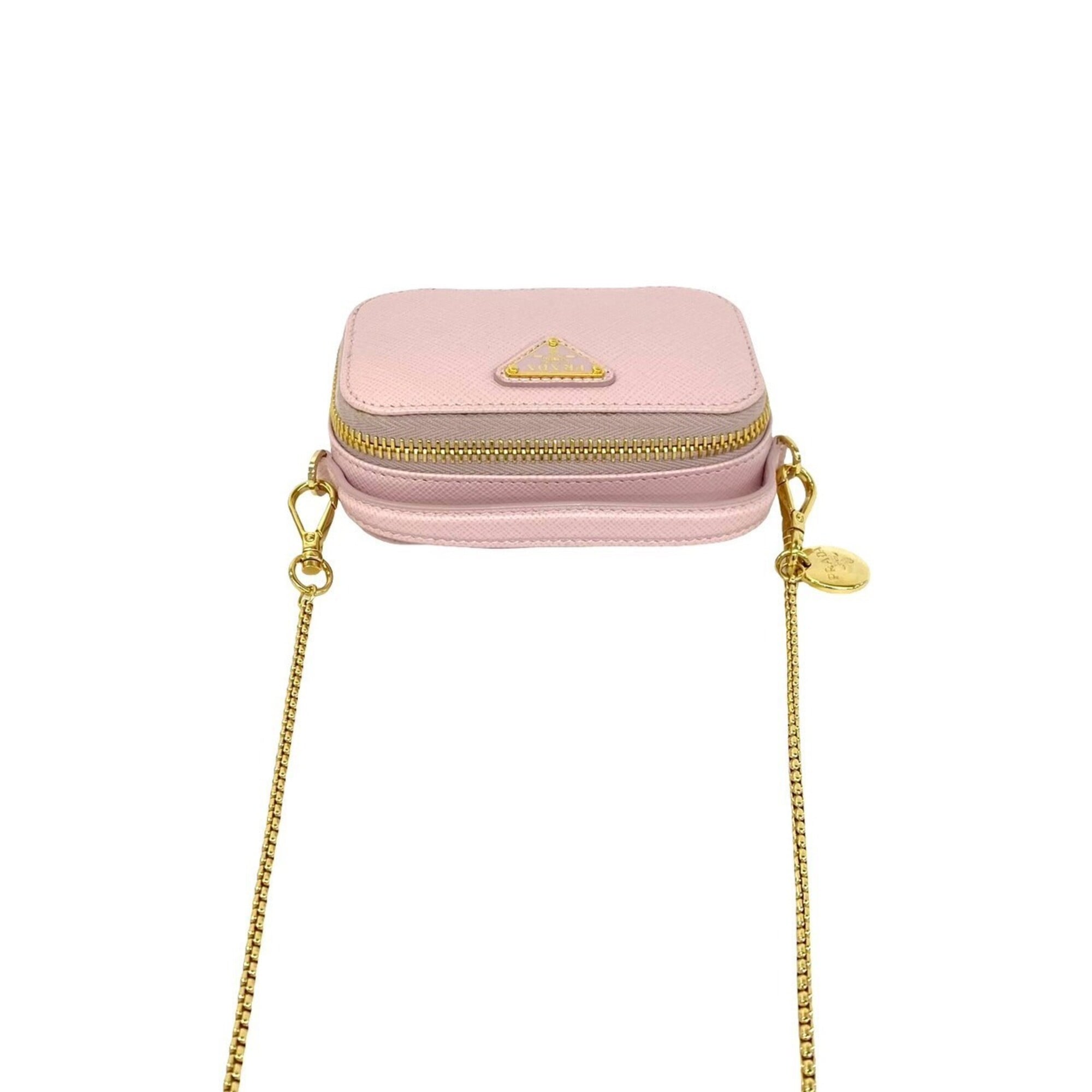 Prada Pink Leather Pochette Pouch Shoulder Bag (Pre-Owned)