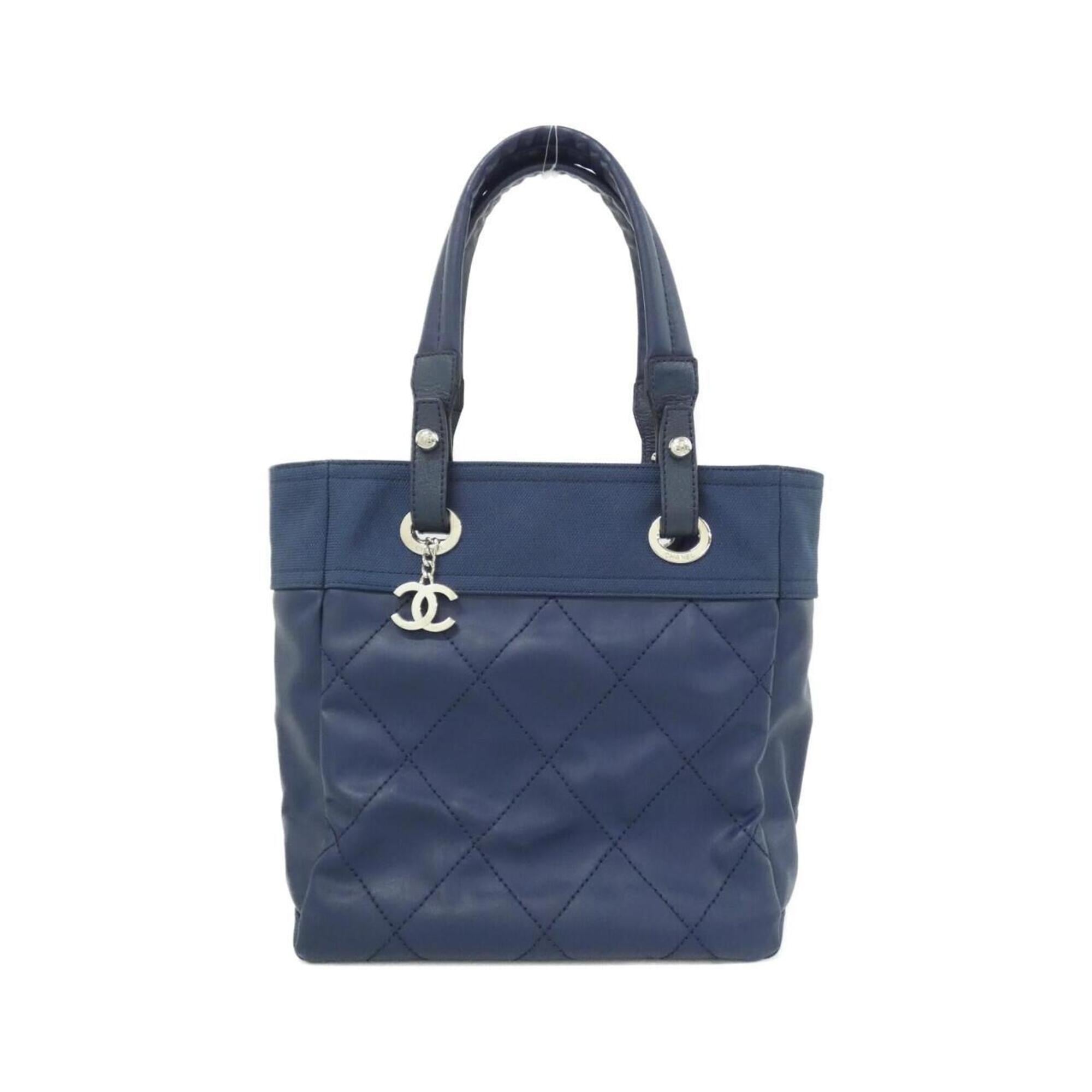 Chanel Navy Canvas Handbag (Pre-Owned)