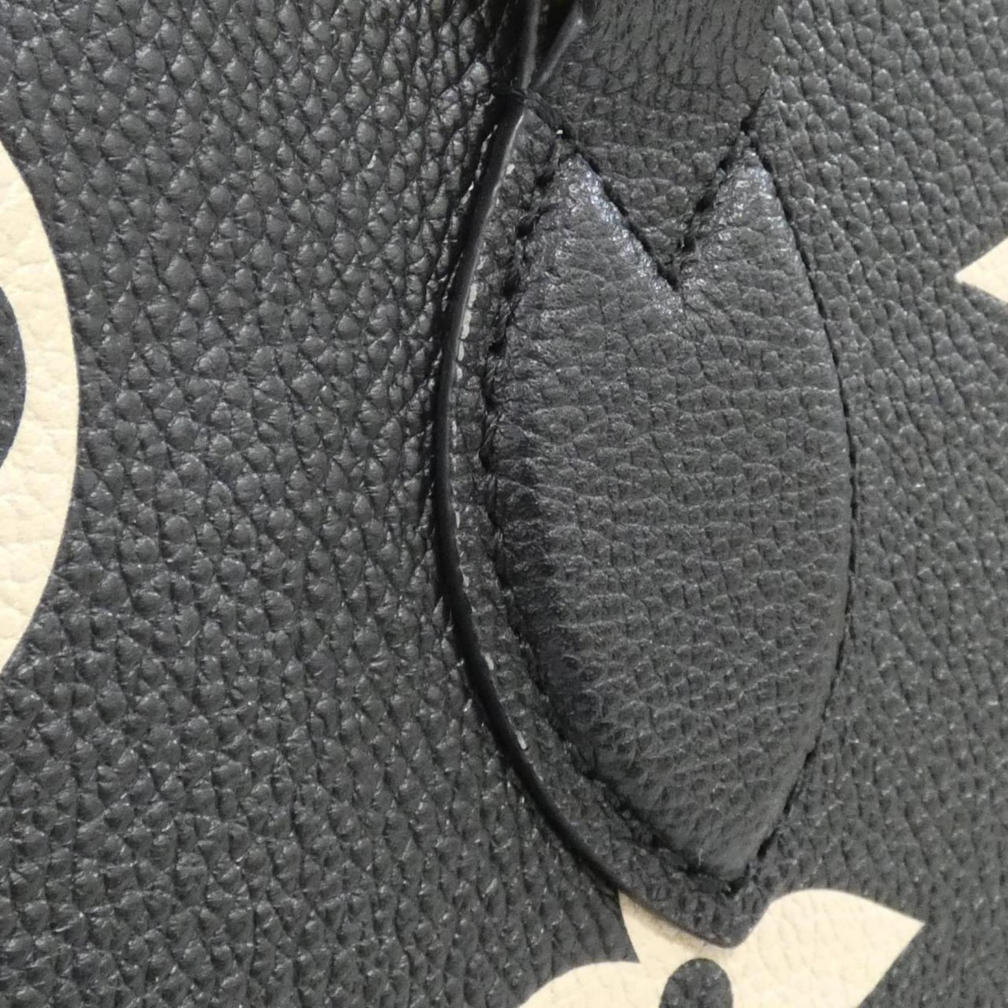 Louis Vuitton Beige Bicolor Black Leather Handbag (Pre-Owned)