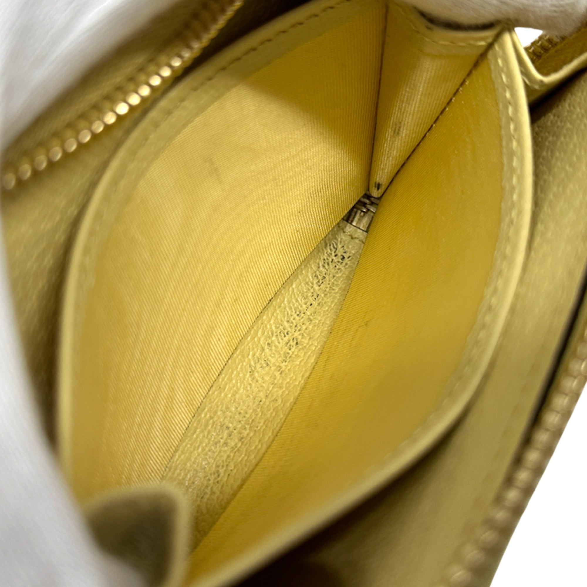 Gucci Yellow Canvas Leather Coin Purse/Coin Case (Pre-Owned)