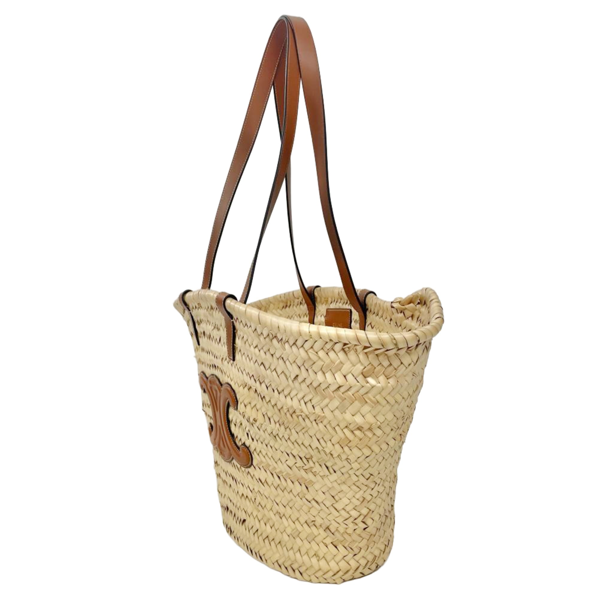 Celine Beige Raffia Leather Tote Bag (Pre-Owned)