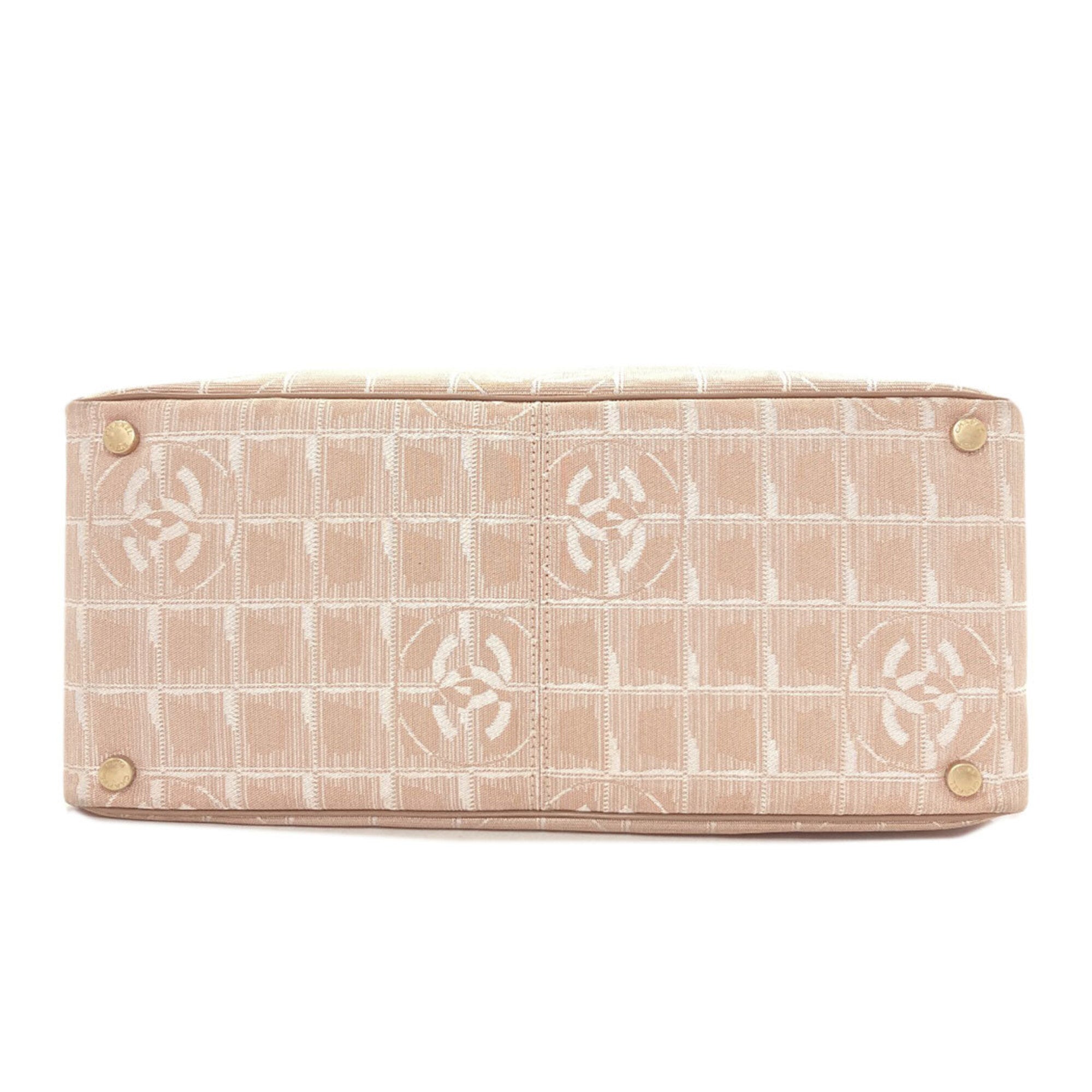 Chanel New Travel Line Beige Jacquard Tote Bag (Pre-Owned)