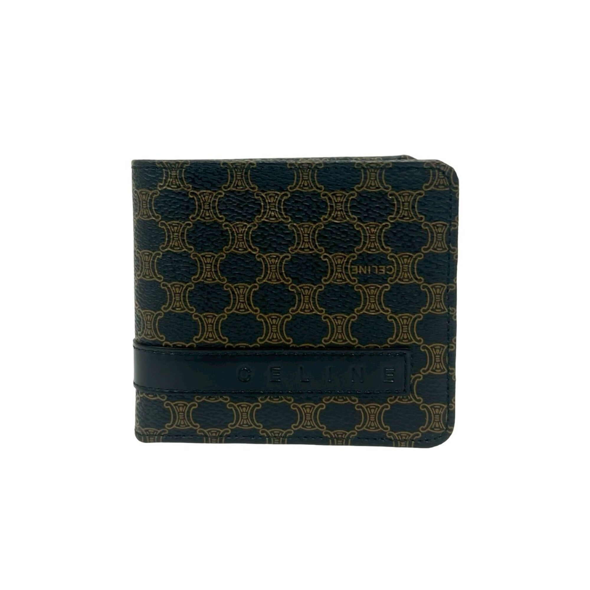 Celine Black Brown Pvc Leather Wallet (Bi-Fold) (Pre-Owned)