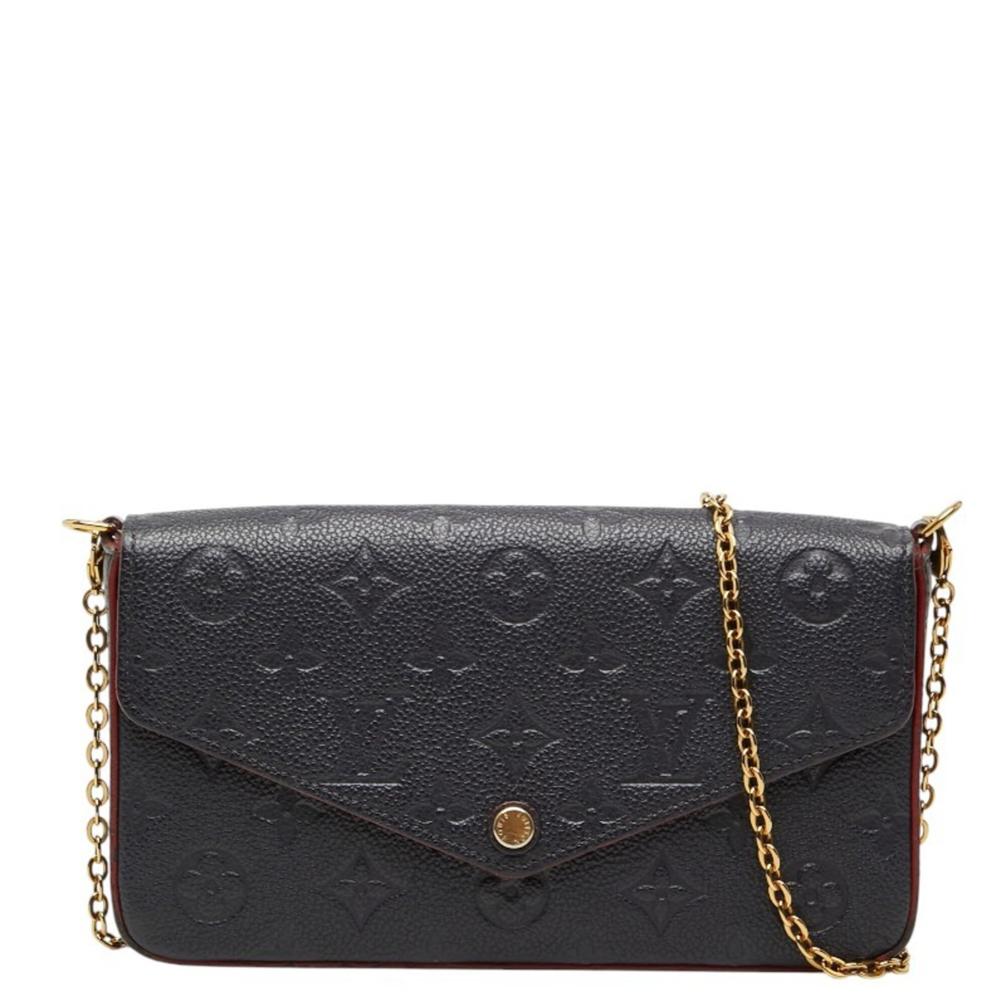 Louis Vuitton Monogram Empreinte Marine Rouge Navy Leather Pochette Shoulder Bag (Pre-Owned)
