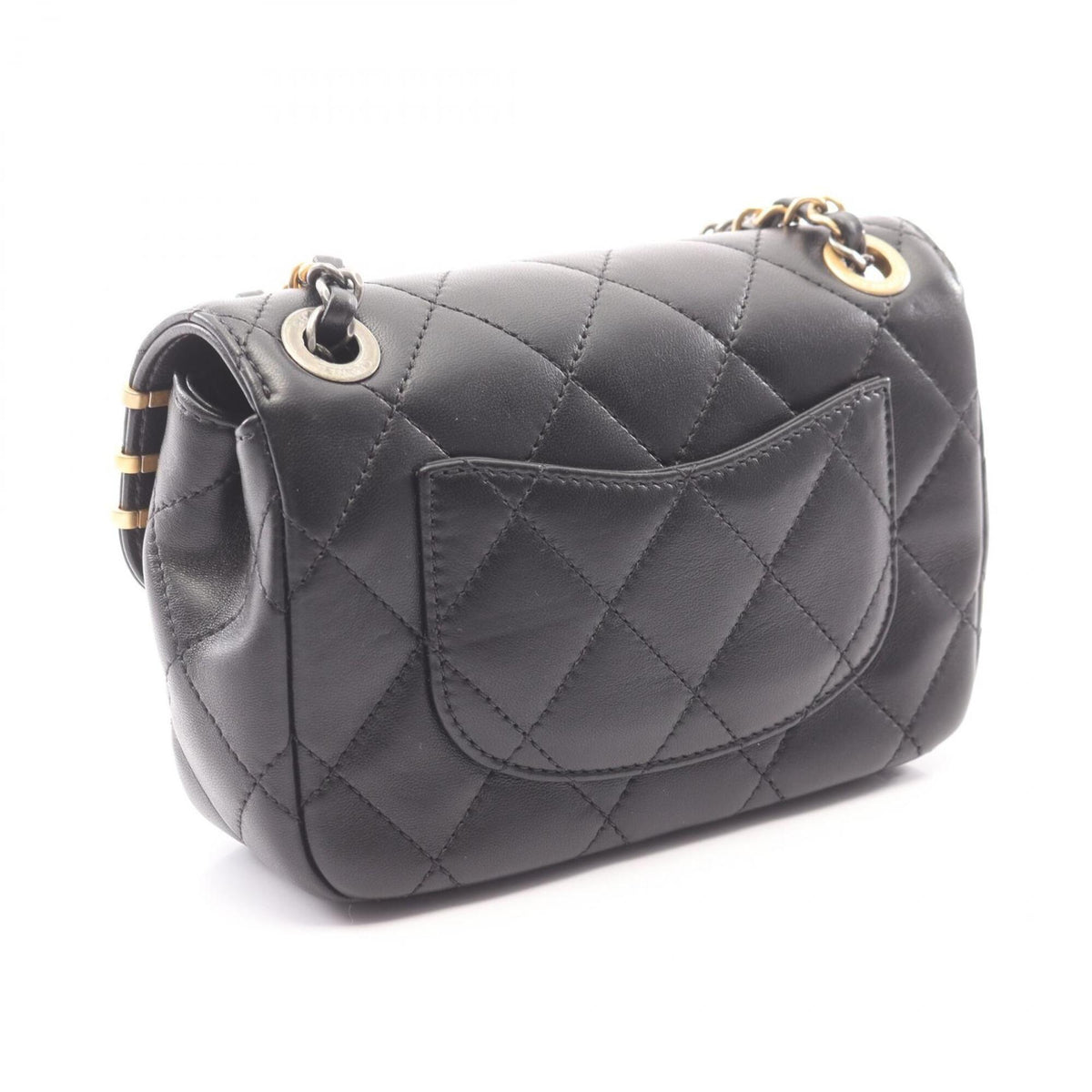 Chanel Black Leather Handbag Shoulder Bag (Pre-Owned)