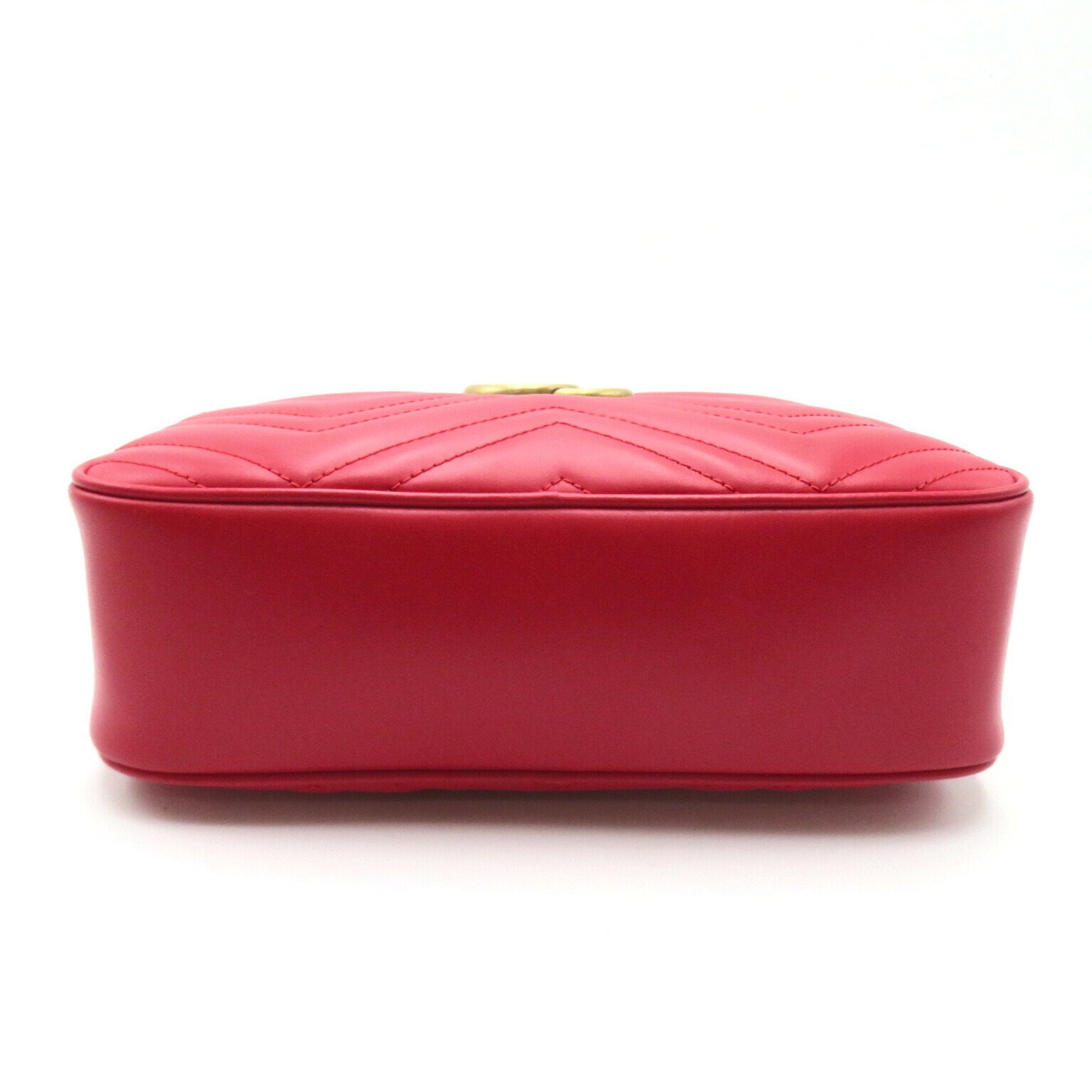 Gucci Red Color Leather Quilting Shoulder Bag