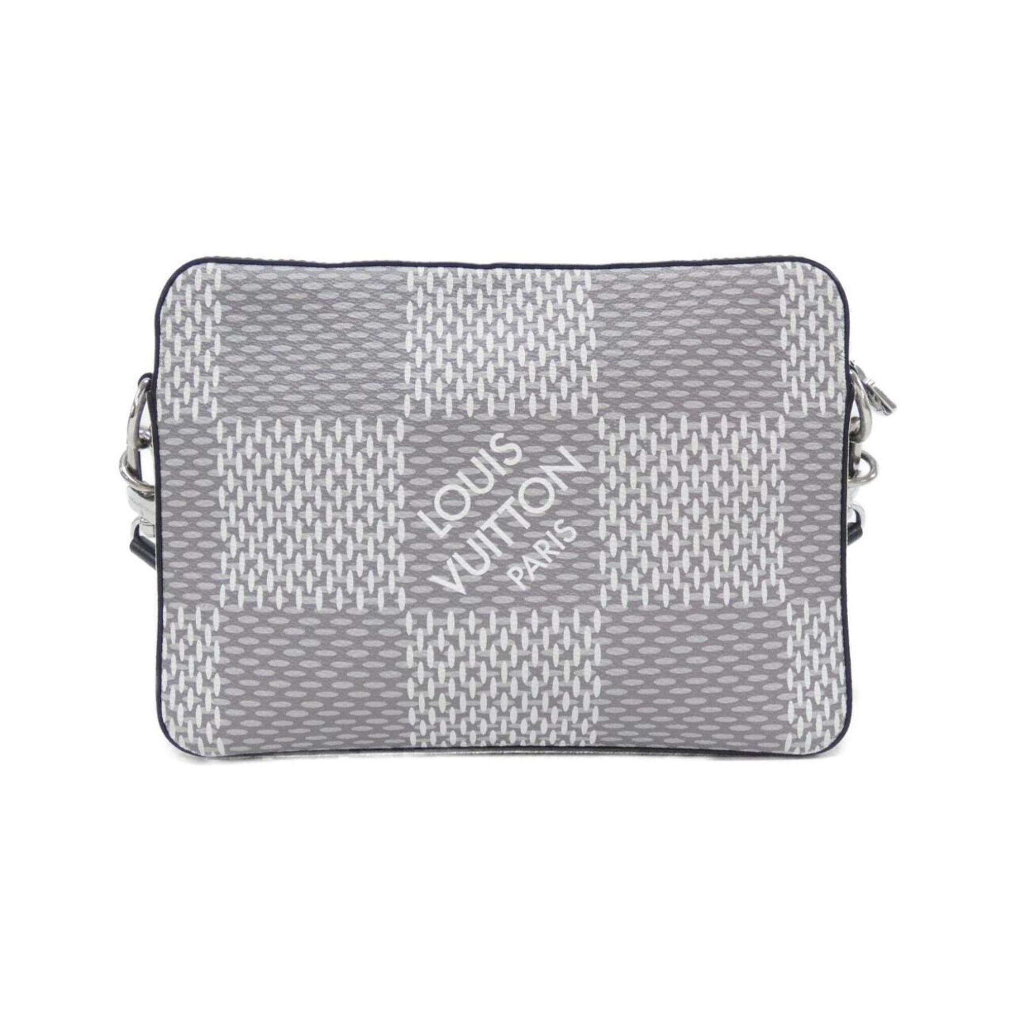 Louis Vuitton Gray Coated Canvas Shoulder Bag (Pre-Owned)