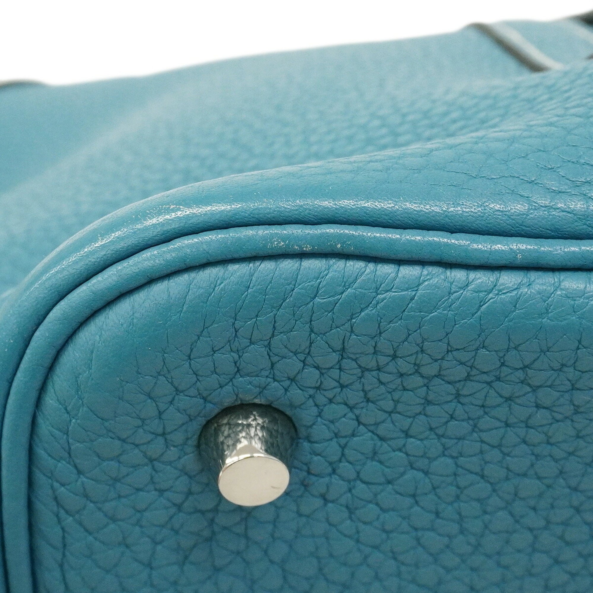 Hermes Blue Jean Taurillon Clemence Leather Handbag (Pre-Owned)