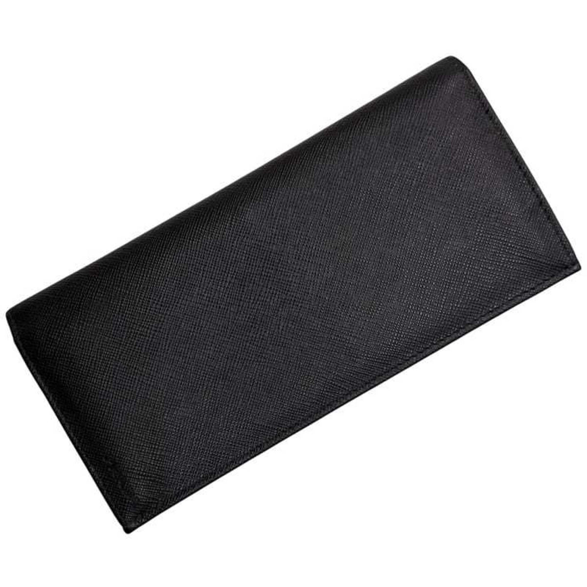 Prada Black Nero Saffiano Long Wallet (Bi-Fold) (Pre-Owned)