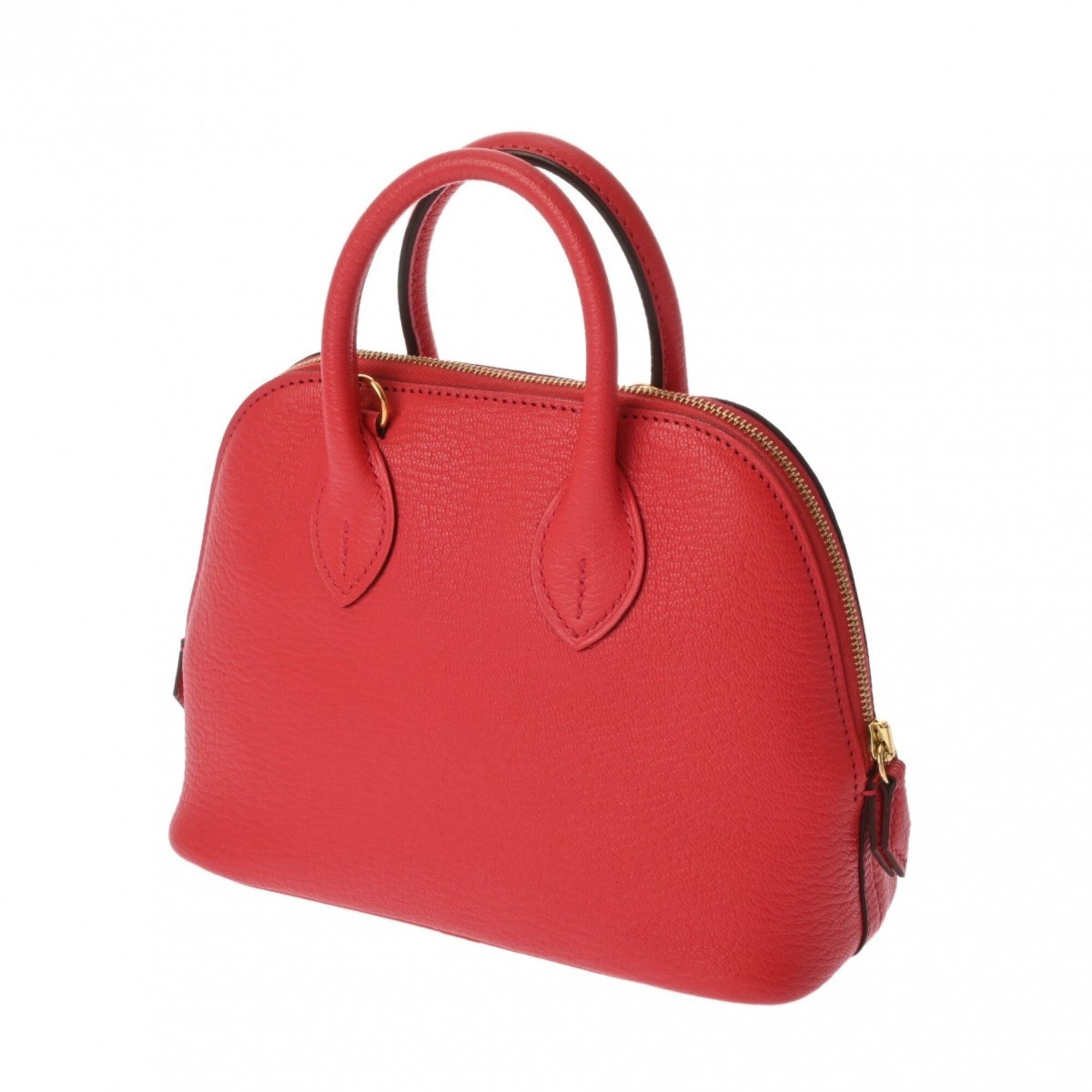 Hermes Silver Chevre Leather Handbag (Pre-Owned)