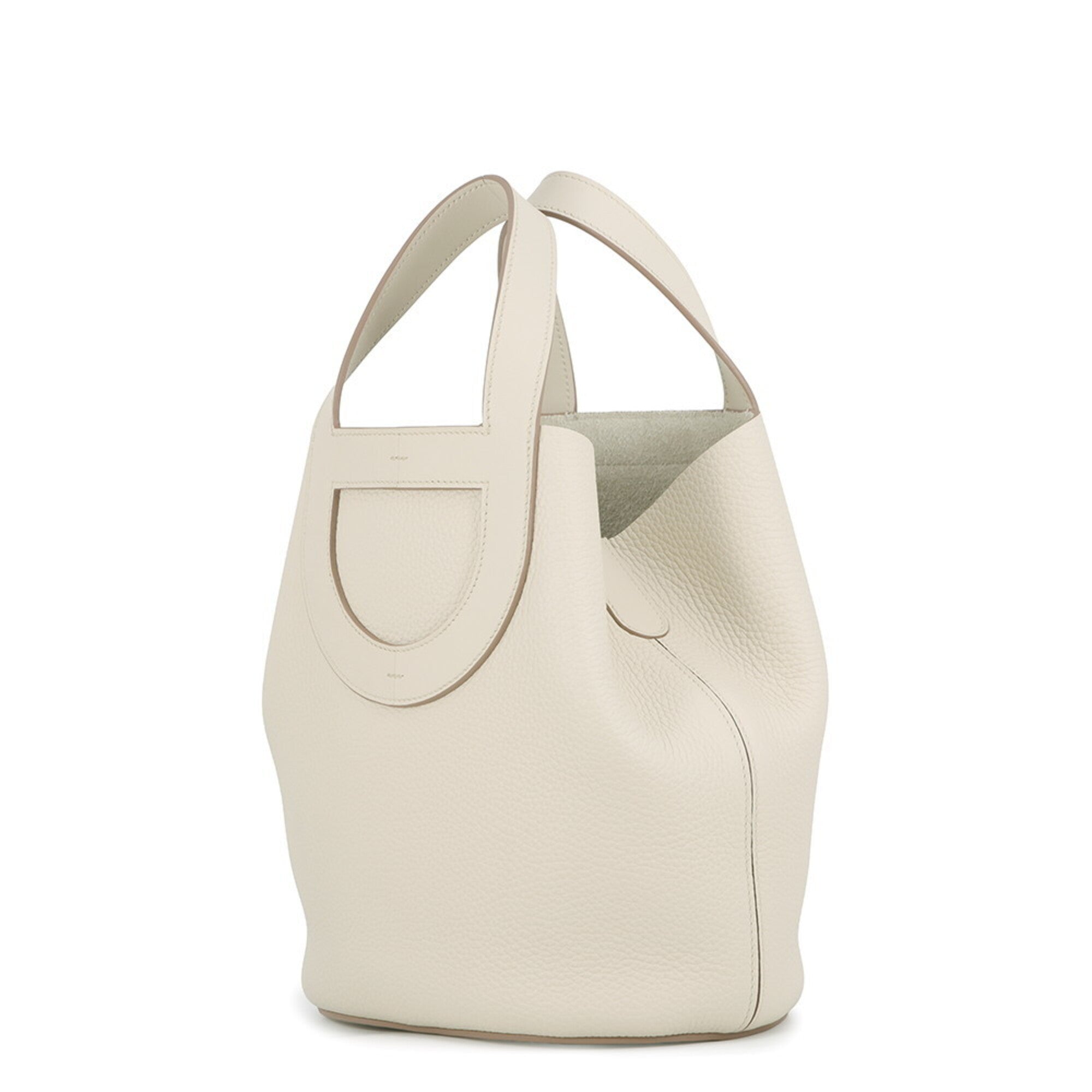 Hermes Light Gray Taurillon Clemence Leather Swift Leather Tote Bag (Pre-Owned)