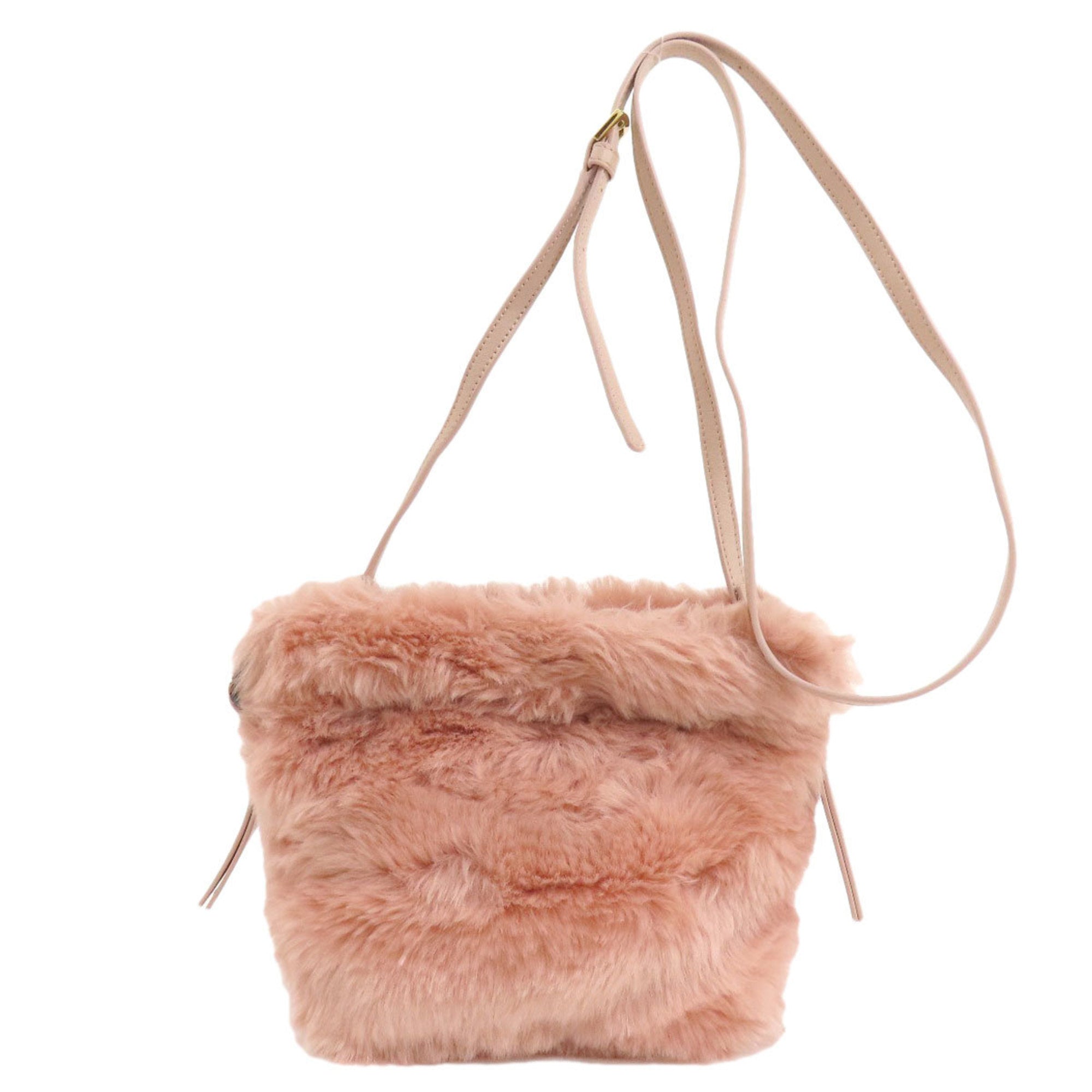 Furla Pink Fur Shoulder Bag (Pre-Owned)