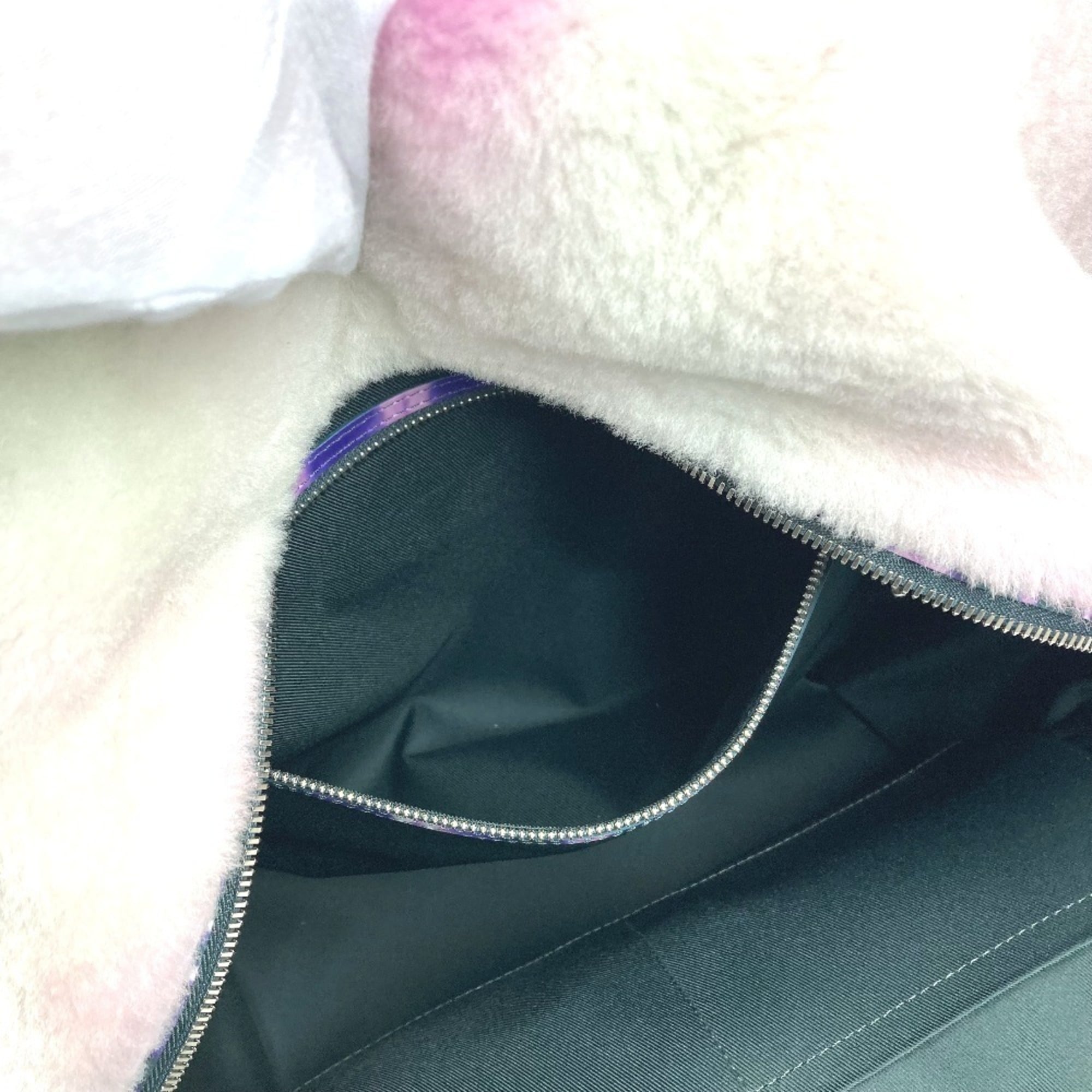 Louis Vuitton Black Purple White Fur Leather Backpack (Pre-Owned)