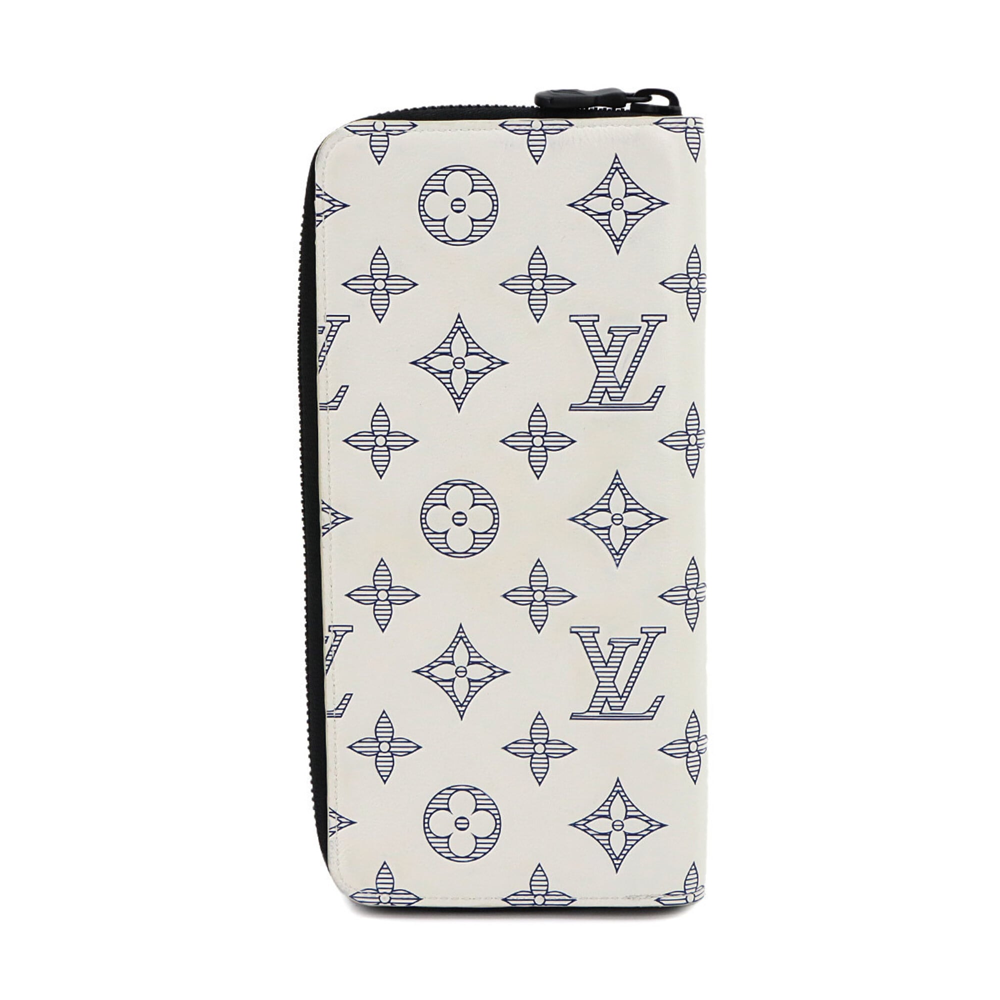 Louis Vuitton Black Monogram Navy White Monogram Shadow Long Wallet (Bi-Fold) (Pre-Owned)