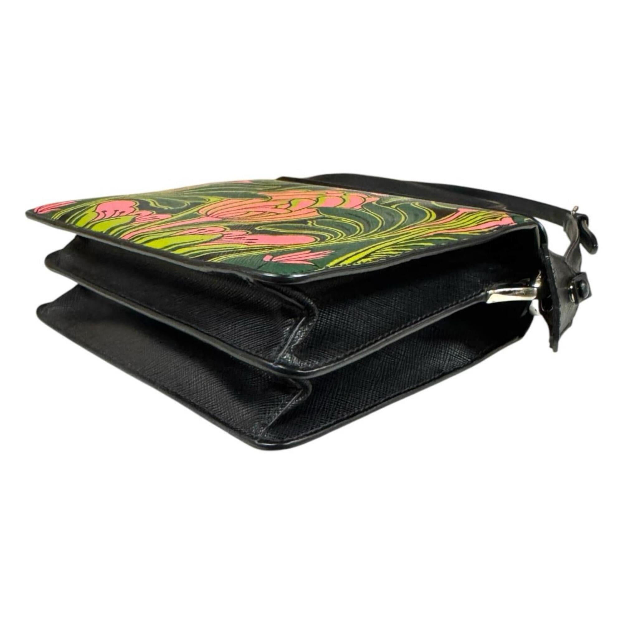 Prada Green Multi-Color Leather Shoulder Bag (Pre-Owned)