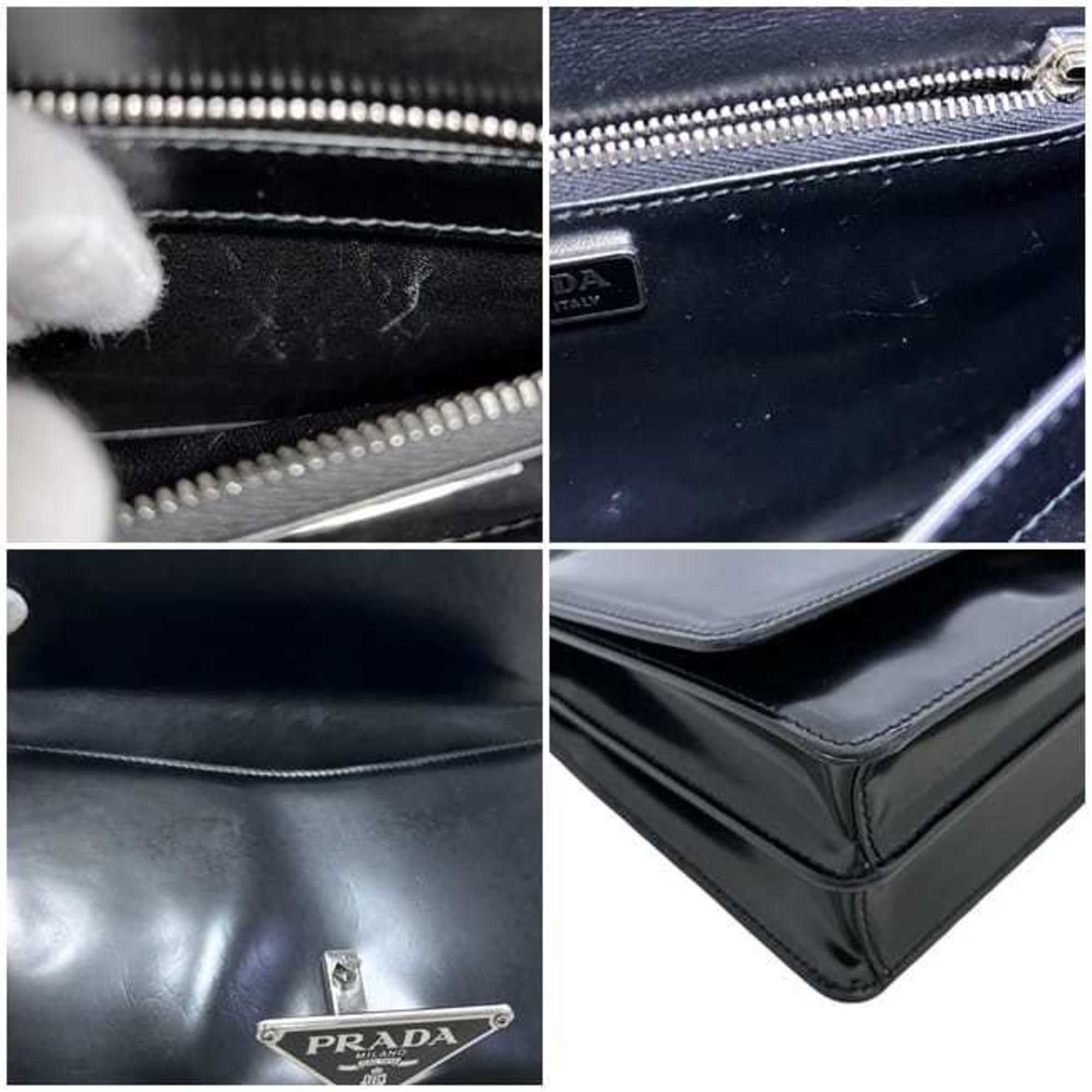 Prada Black Nero Leather Shoulder Bag (Pre-Owned)