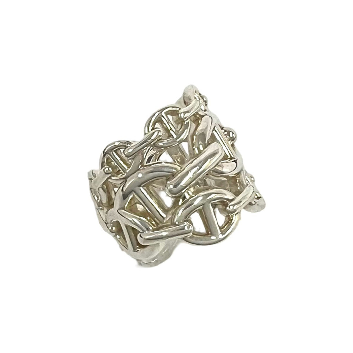 Hermes Silver Silver 925 Band Ring (Pre-Owned)