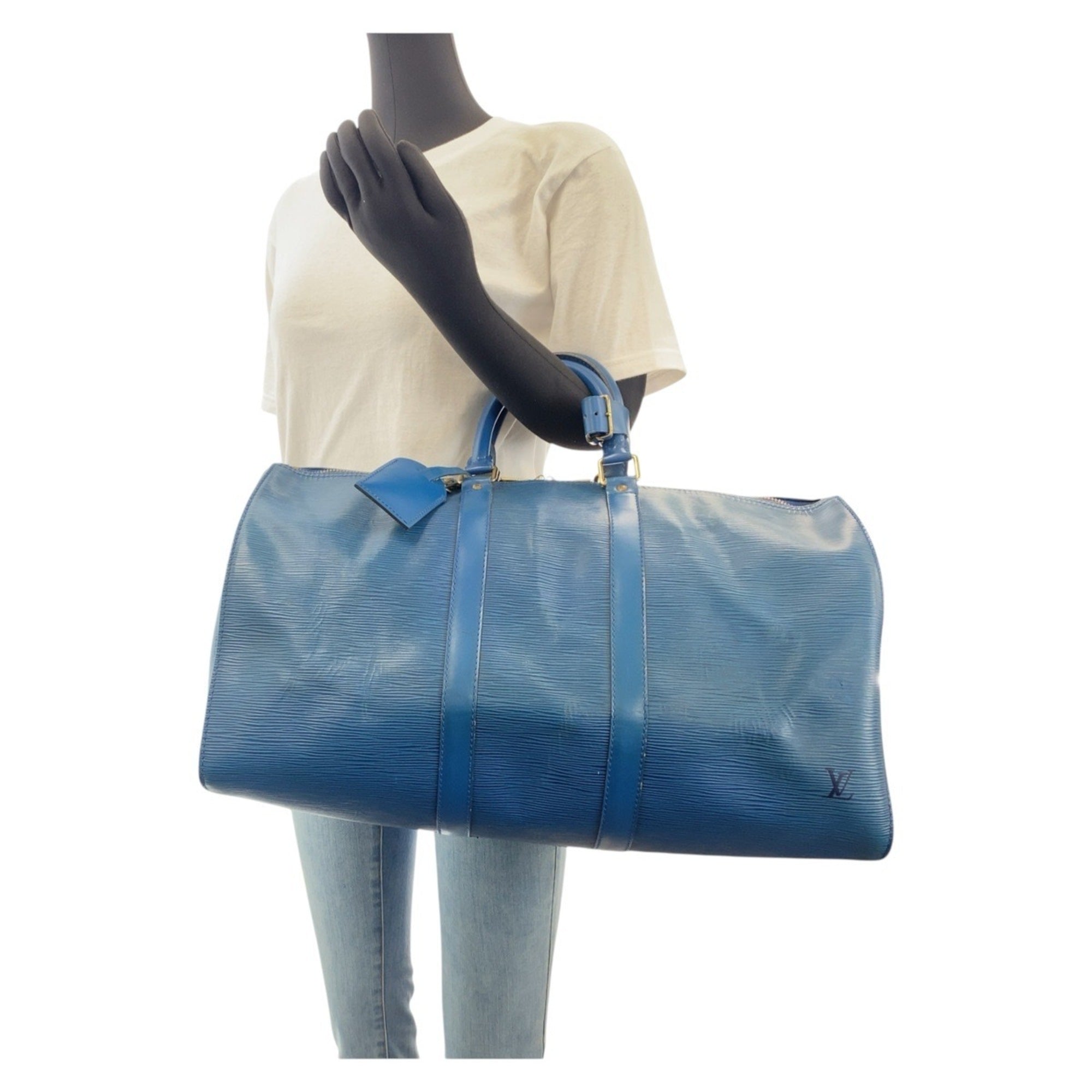 Louis Vuitton Blue Epi Leather Boston Bag (Pre-Owned)