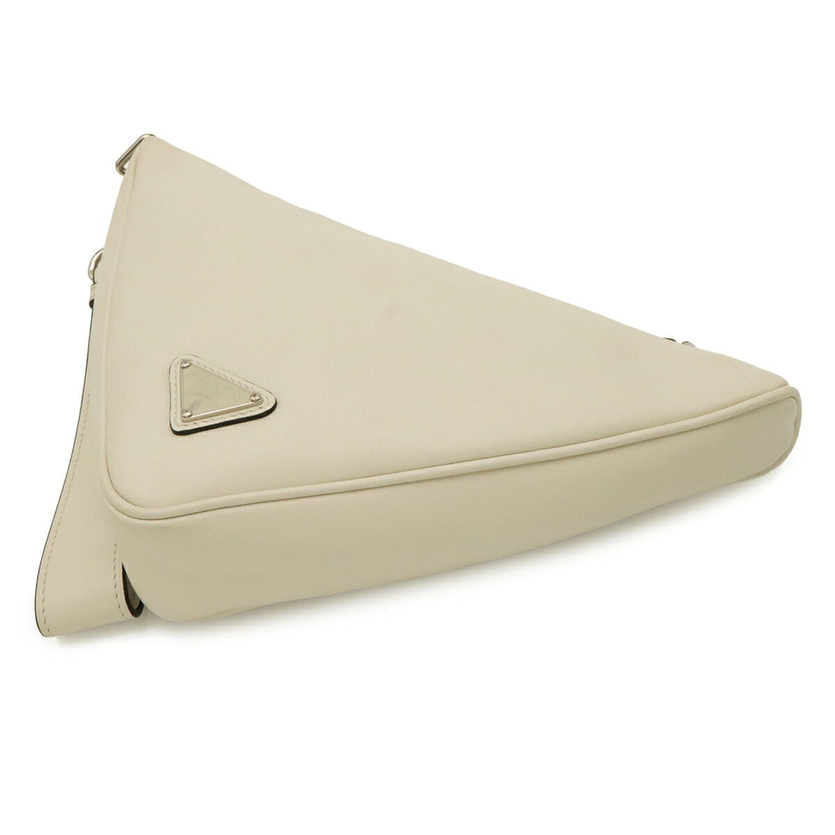 Prada Ivory Leather Clutch Bag Pouch (Pre-Owned)