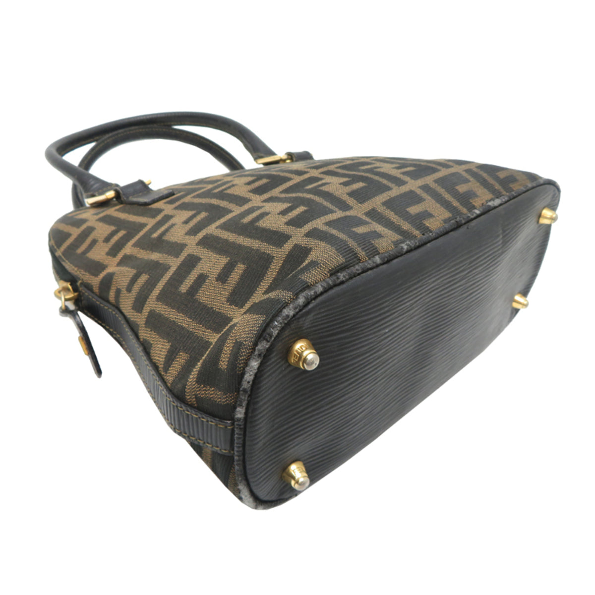 Fendi Brown Canvas Handbag Tote Bag (Pre-Owned)