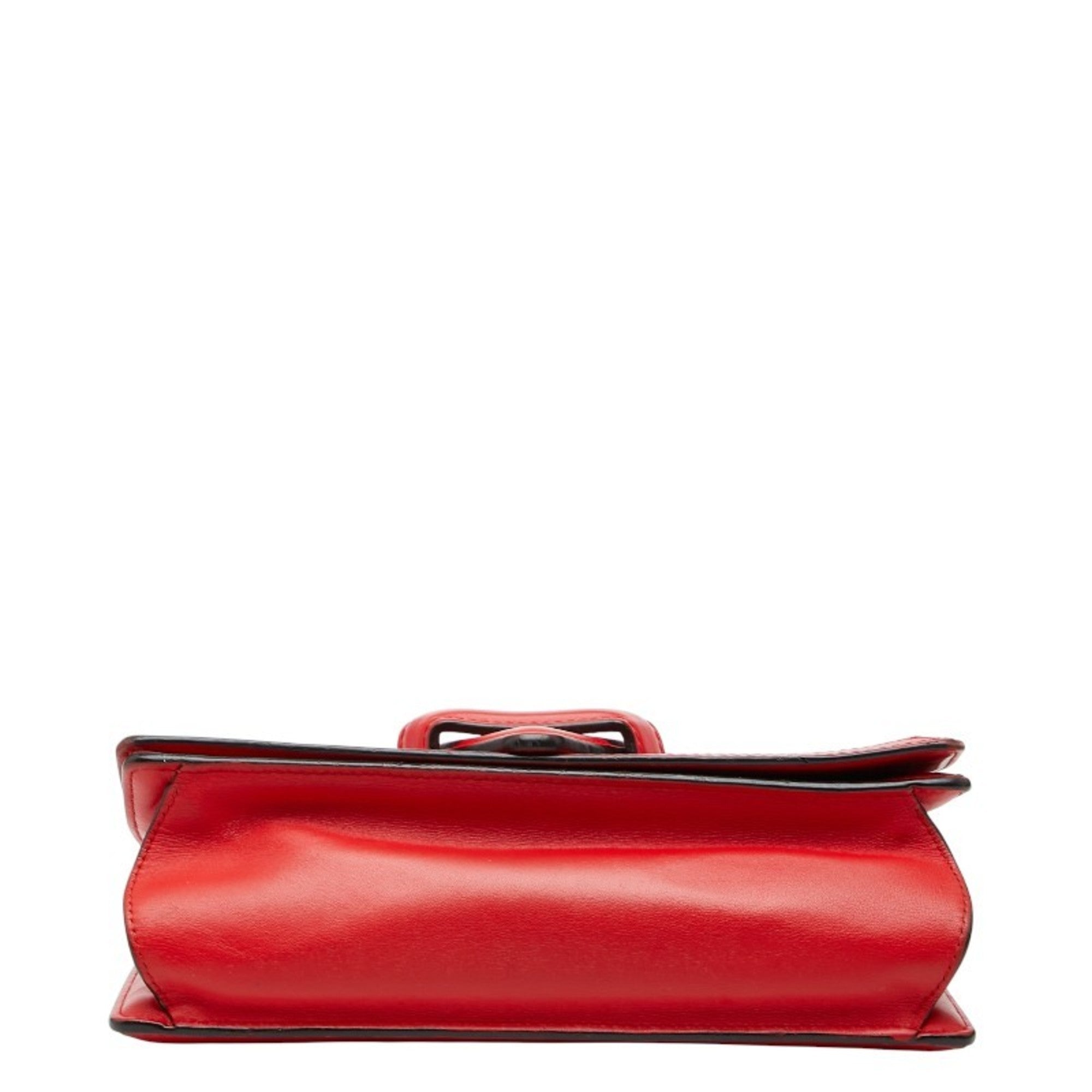 Loewe Red Color Leather Shoulder Bag (Pre-Owned)