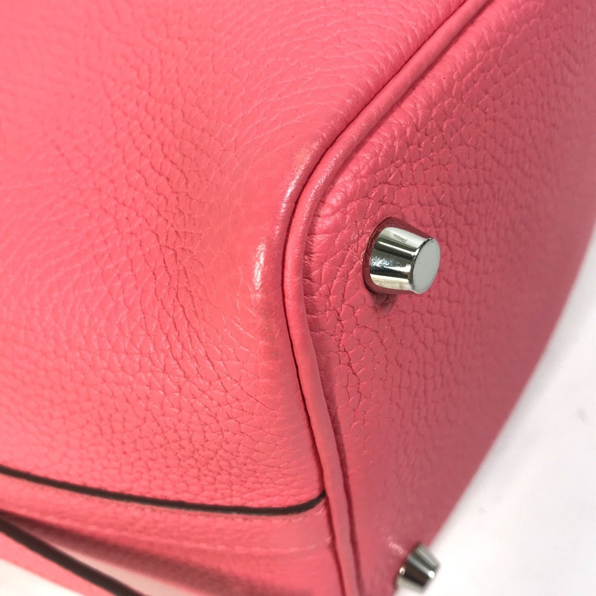 Hermes Picotin Pink Taurillon Clemence Leather Handbag (Pre-Owned)