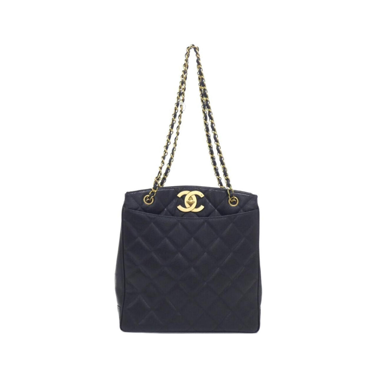 Chanel Black Grained Calfskin Shoulder Bag (Pre-Owned)
