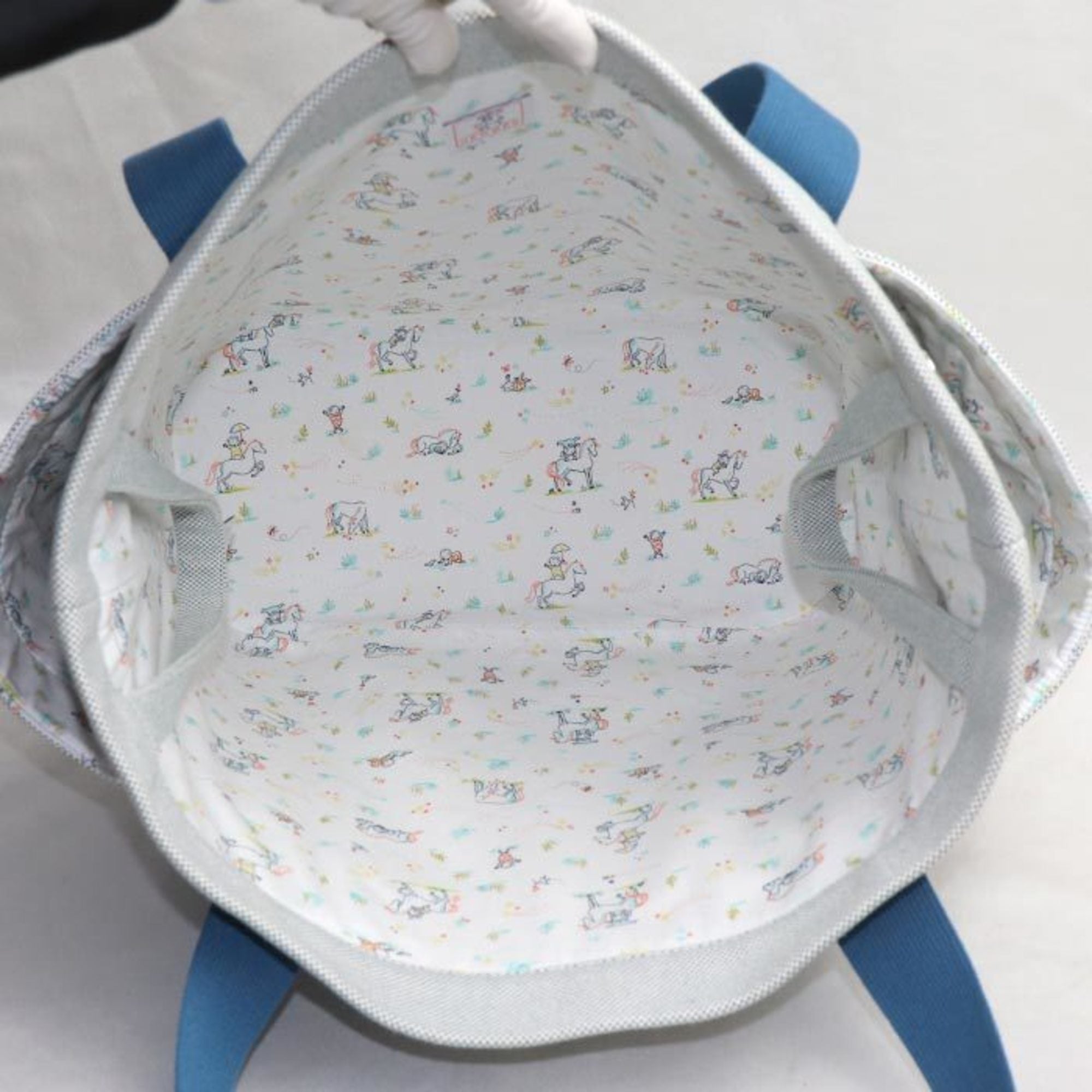 Hermes Blue Gray Toile H Tote Bag (Pre-Owned)