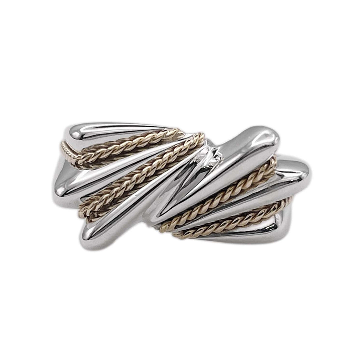 Tiffany Gold Silver Yellow Gold (18K) Silver 925 Band Ring (Pre-Owned)