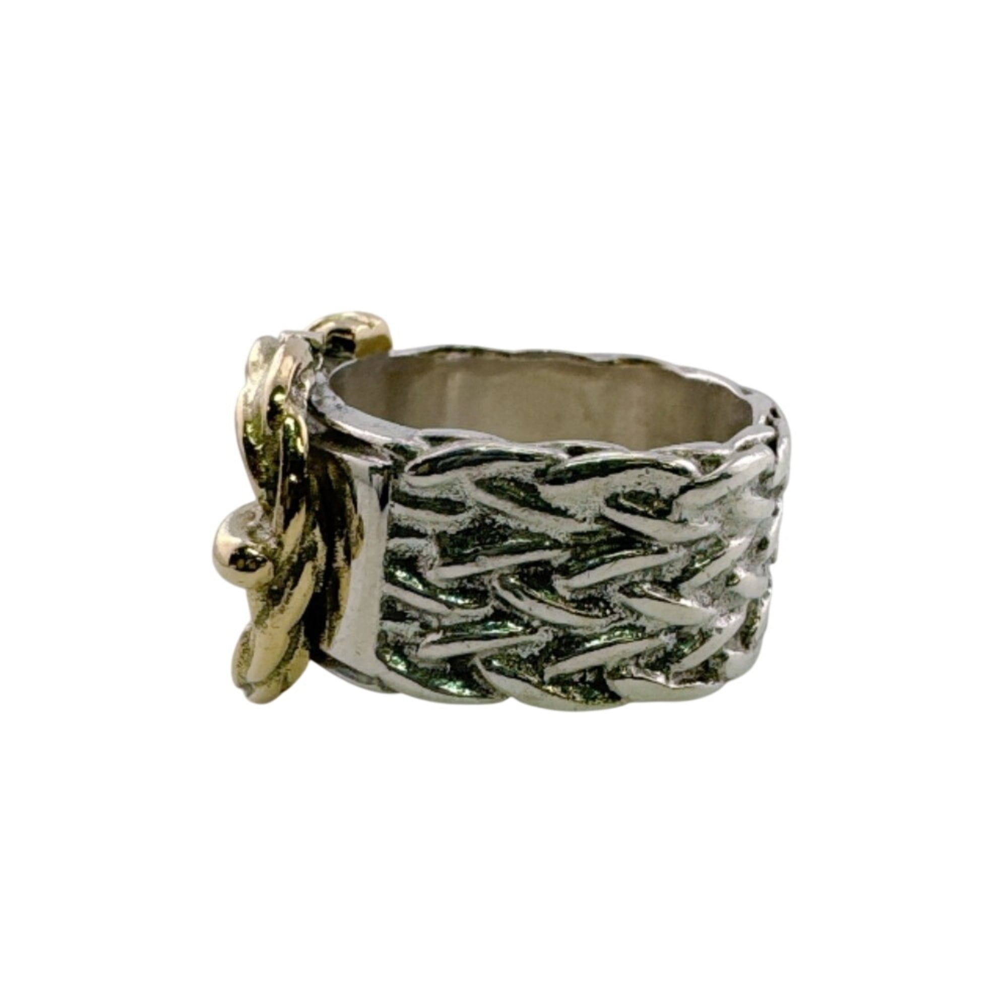 Hermes Silver Silver 925 Band Ring (Pre-Owned)