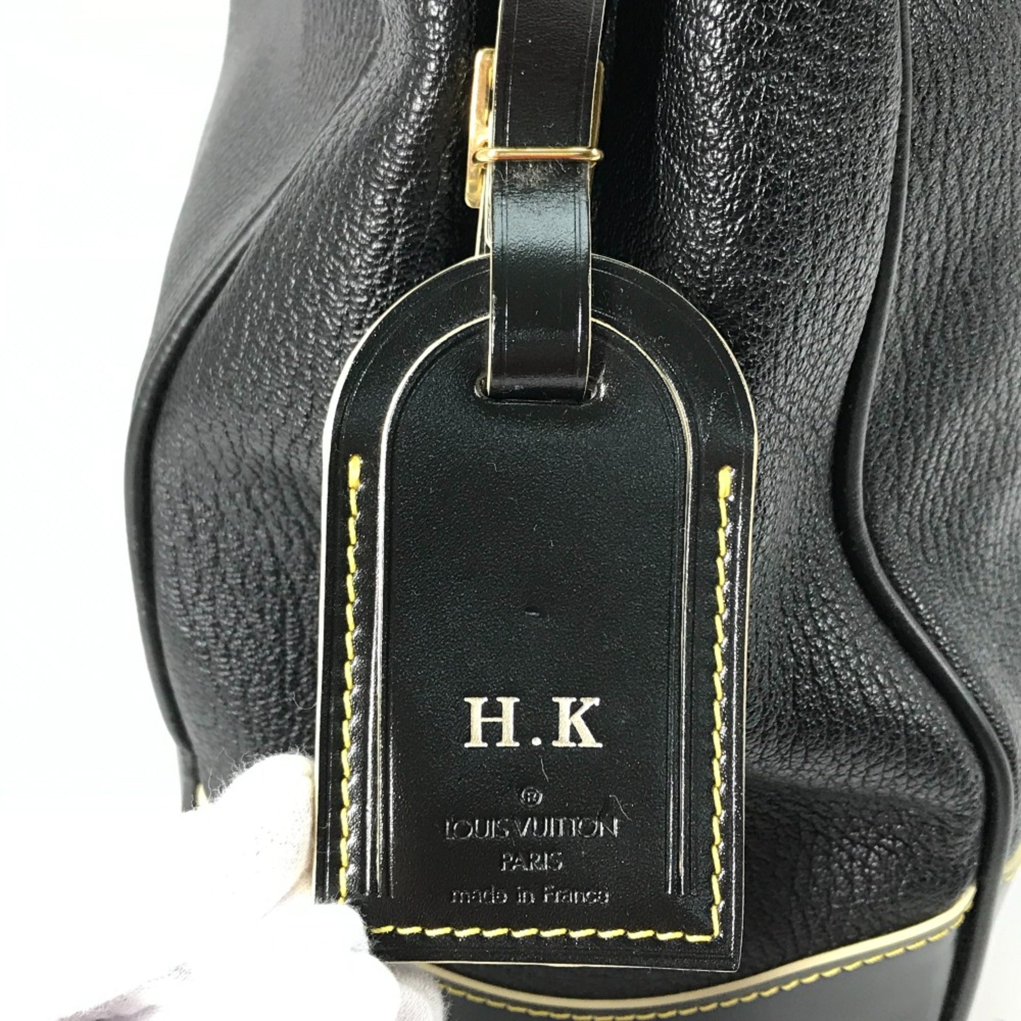 Louis Vuitton Black Leather Handbag (Pre-Owned)