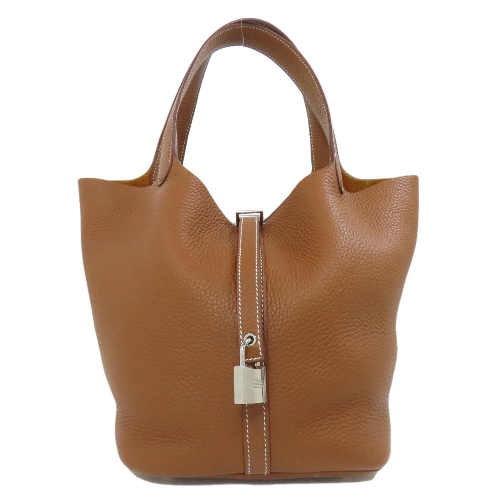 Hermes Brown Taurillon Clemence Leather Handbag (Pre-Owned)