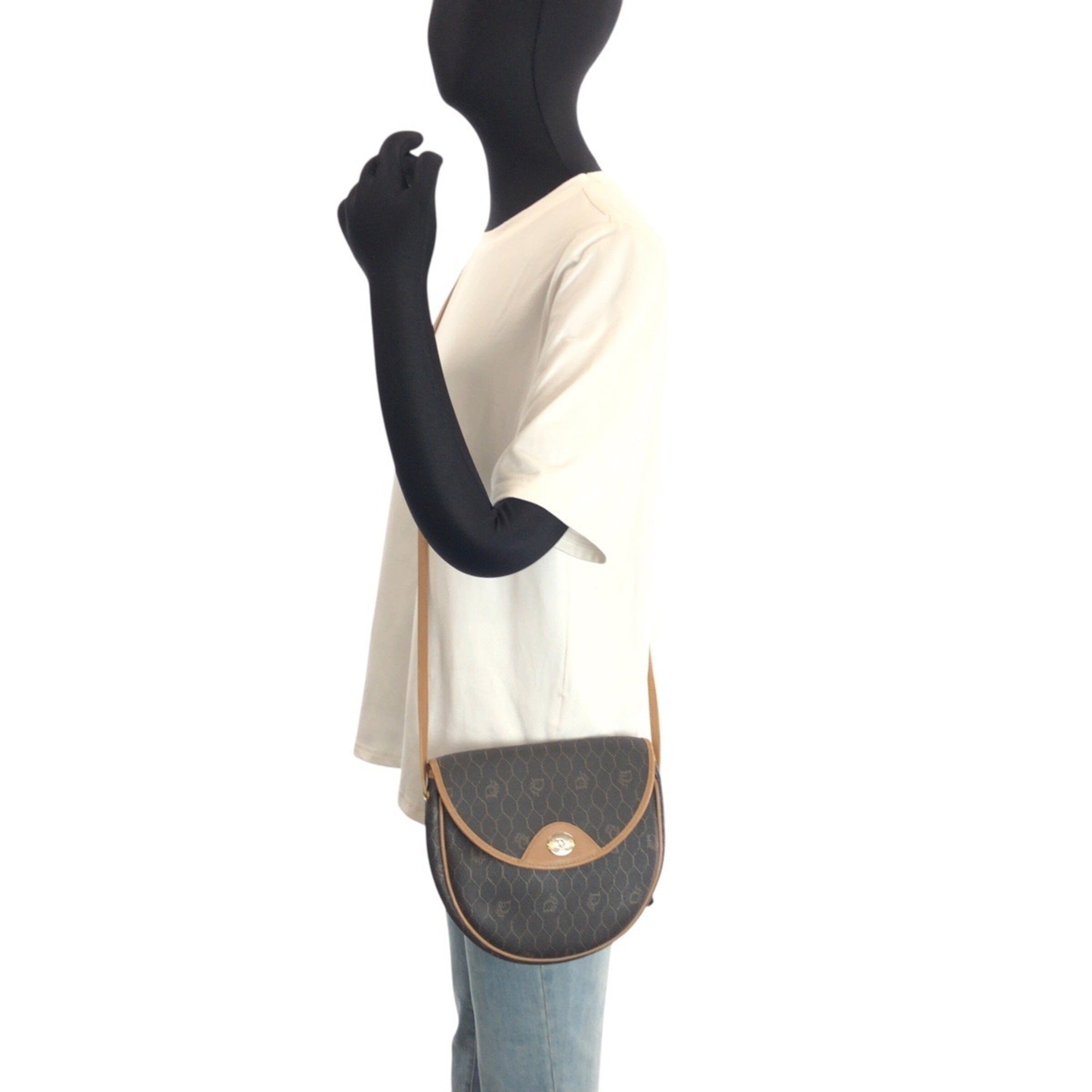 Christian Dior Beige Brown Pvc Pochette Shoulder Bag (Pre-Owned)
