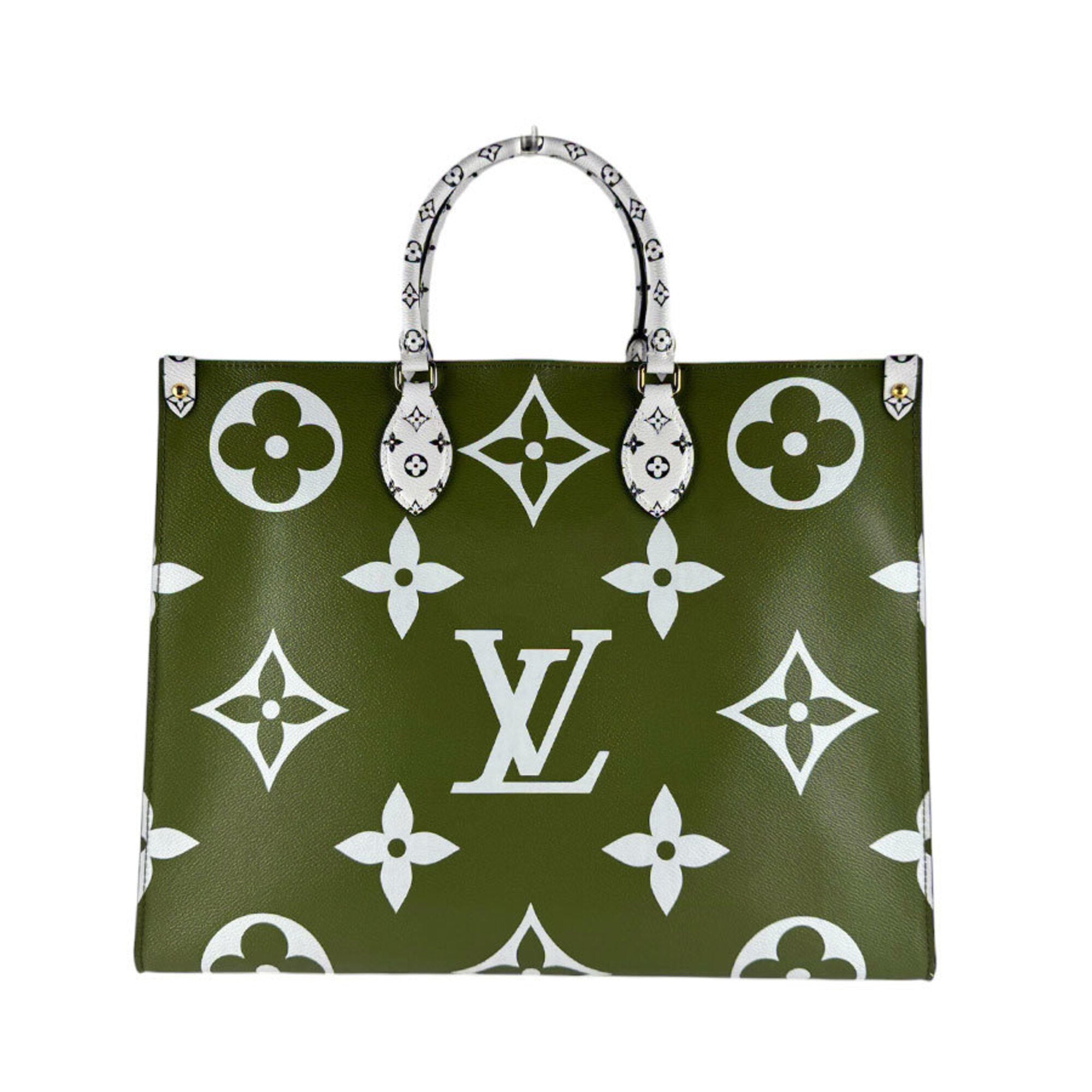 Louis Vuitton Beige Khaki White Pvc Handbag Shoulder Bag (Pre-Owned)