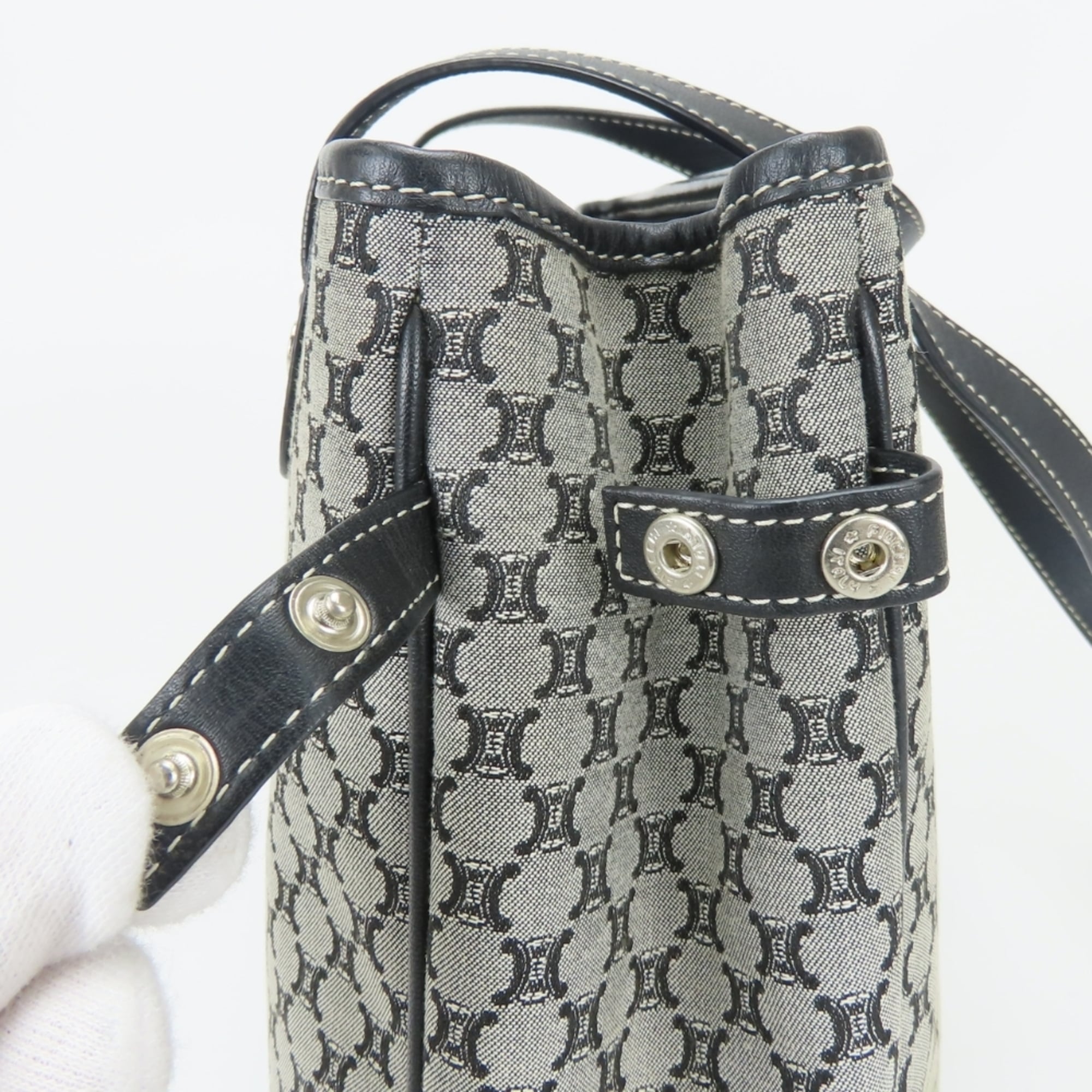 Celine Macadam Black Gray Tote Bag (Pre-Owned)