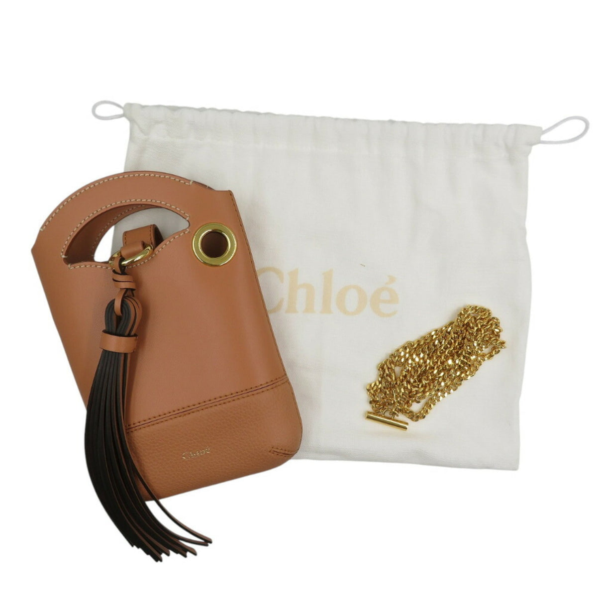 Chloé Brown Leather Pouch (Pre-Owned)
